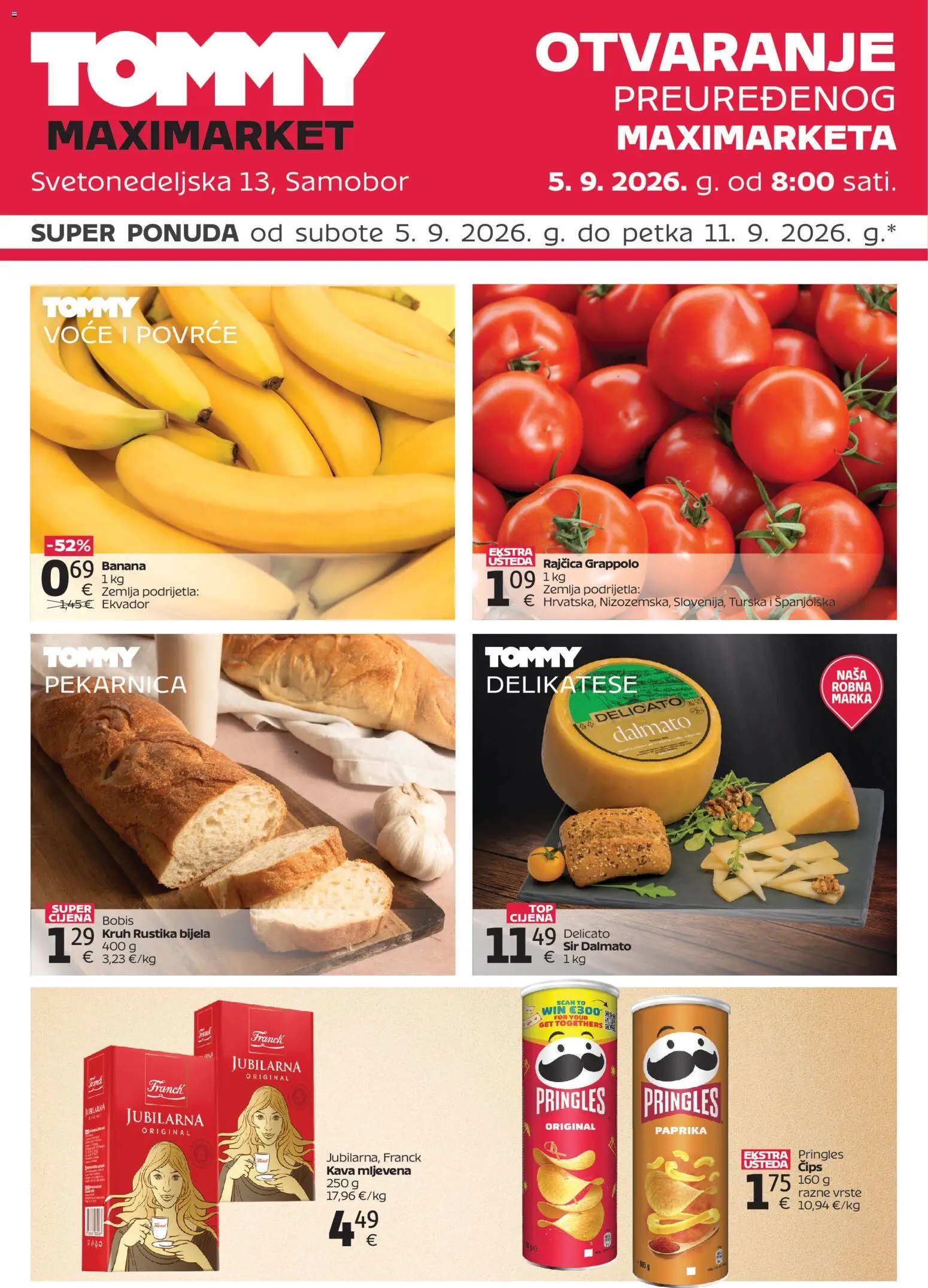 Tommy katalog | vrijedi od 05.09.2026 | Stranica: 1 | Proizvodi: Kava, Čips, Povrće, Rajčica