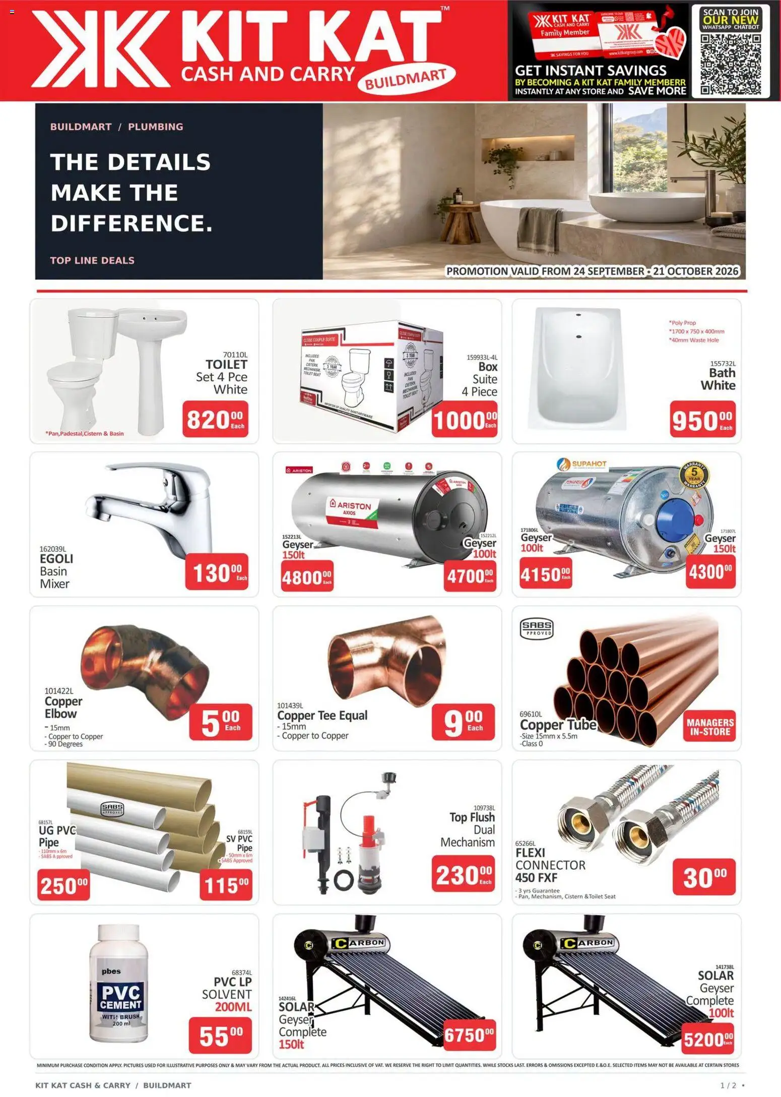 New KIT KAT Cash & Carry catalogue – valid from 24/09/2026 | Page: 2 | Products: Toilet, Brush, Basin, Pipe