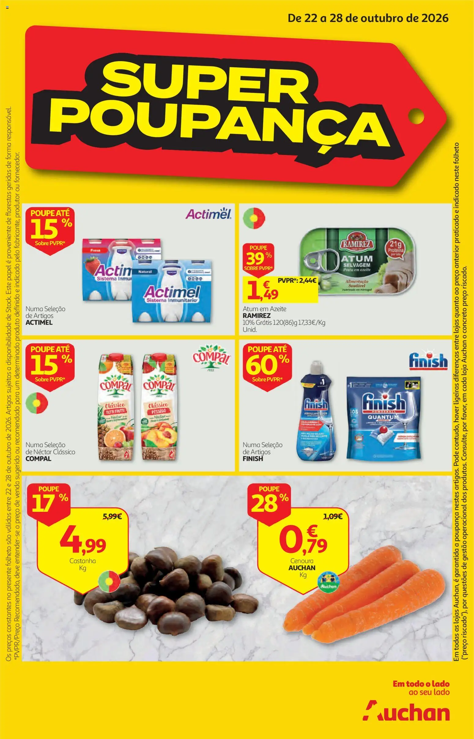 Auchan folheto │ válido de 22/10/2026 | Página: 1 | Produtos: Atum, Azeite, Atum em azeite, Cenoura
