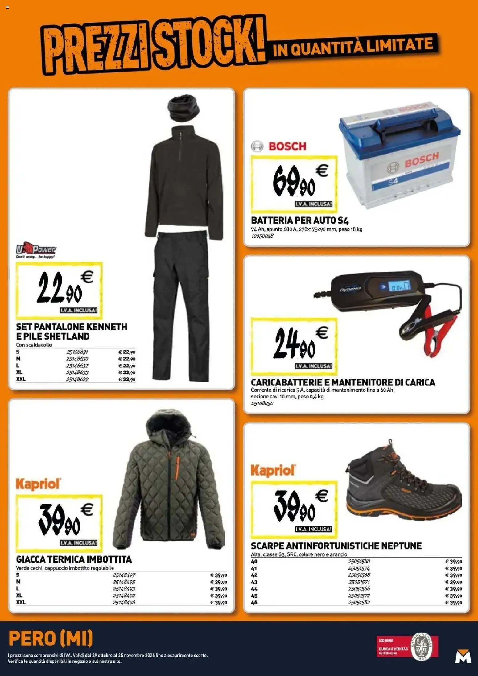 Volantino TECNOMAT del 29/10/2026 | Pagina: 20 | Prodotti: Pile, Giacca, Batteria, Caricabatterie