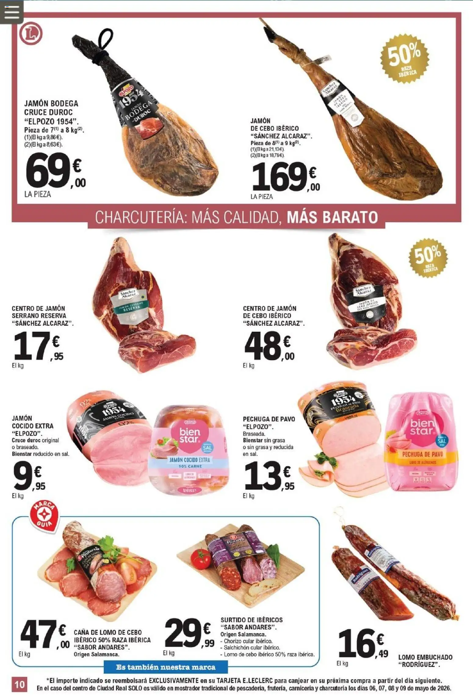 E.Leclerc folleto │ válido desde el 04.05.2026 | Página: 10 | Productos: Jamón, Jamón cocido