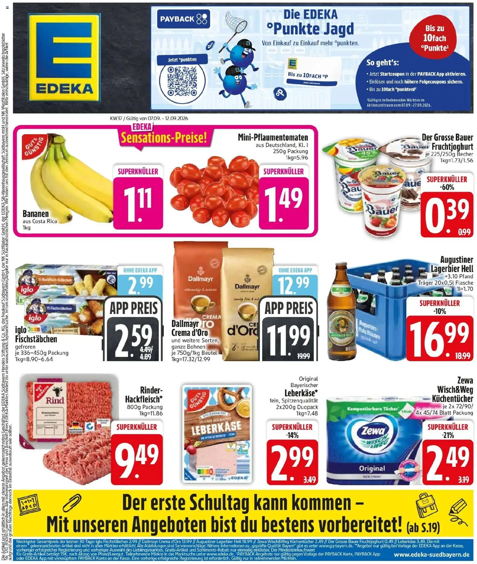 Edeka Prospekt Sauerlach (ab 07.09.2026) » Angebote Online | Seite: 3 | Produkte: Iglo, Zewa, Fruchtjoghurt, Dallmayr