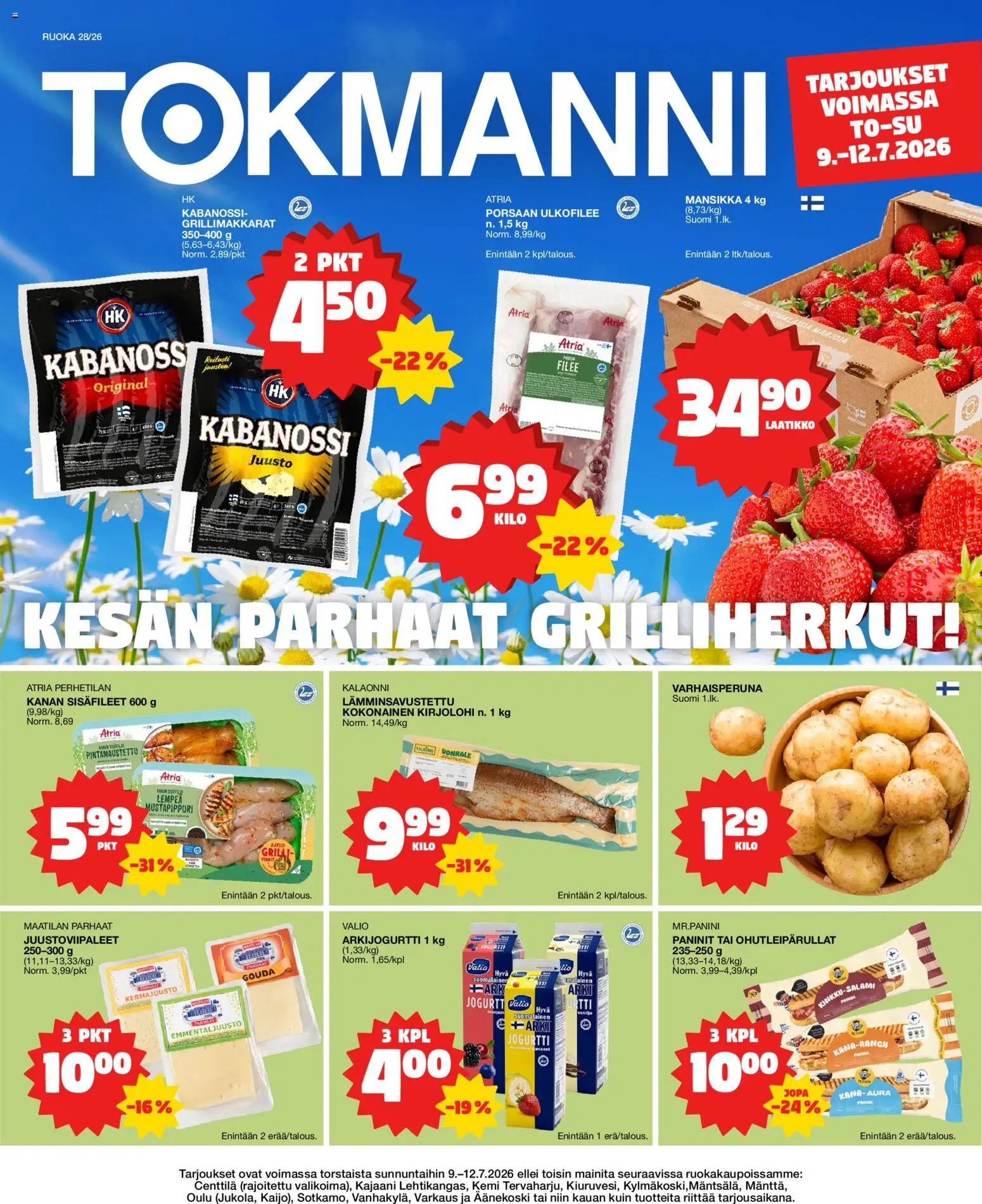 Tokmanni Ruokatarjoukset – voimassa 09/07/2026 alkaen | Sivu: 1