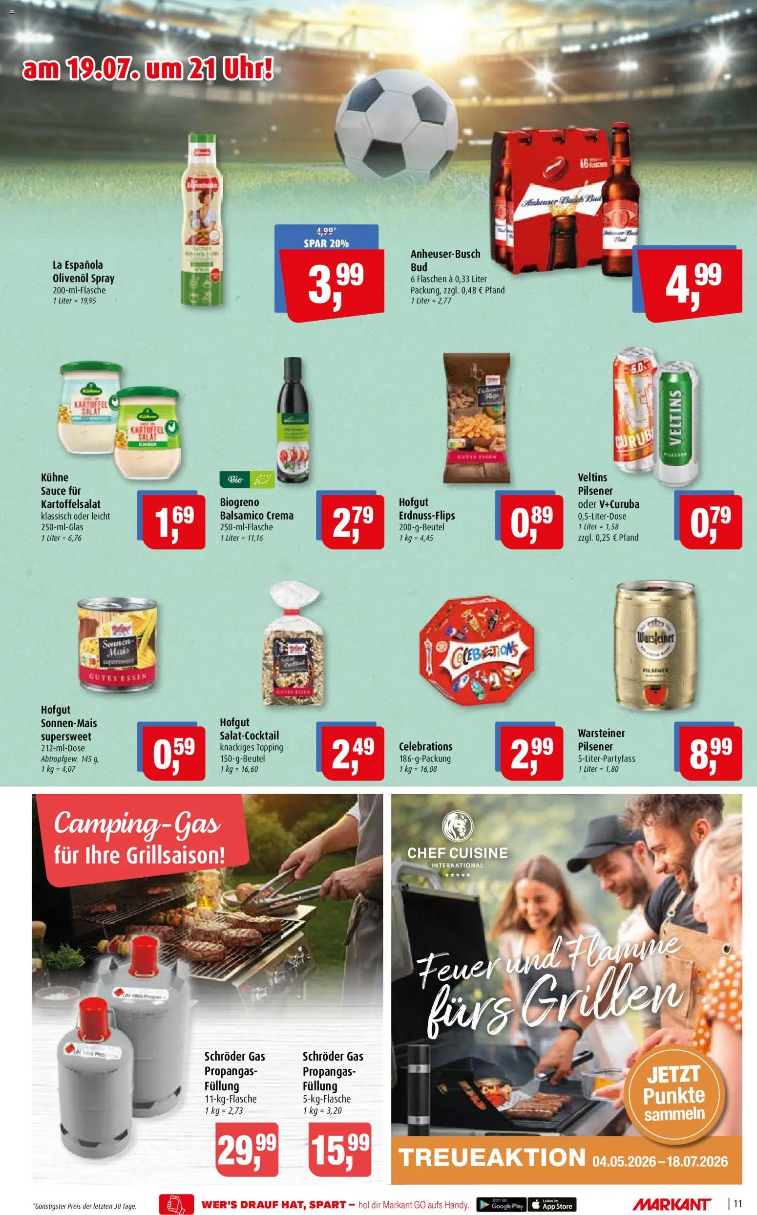 Markant Prospekt – gültig ab 13.07.2026 | Seite: 11 | Produkte: Olivenol, Celebrations, Warsteiner, Veltins