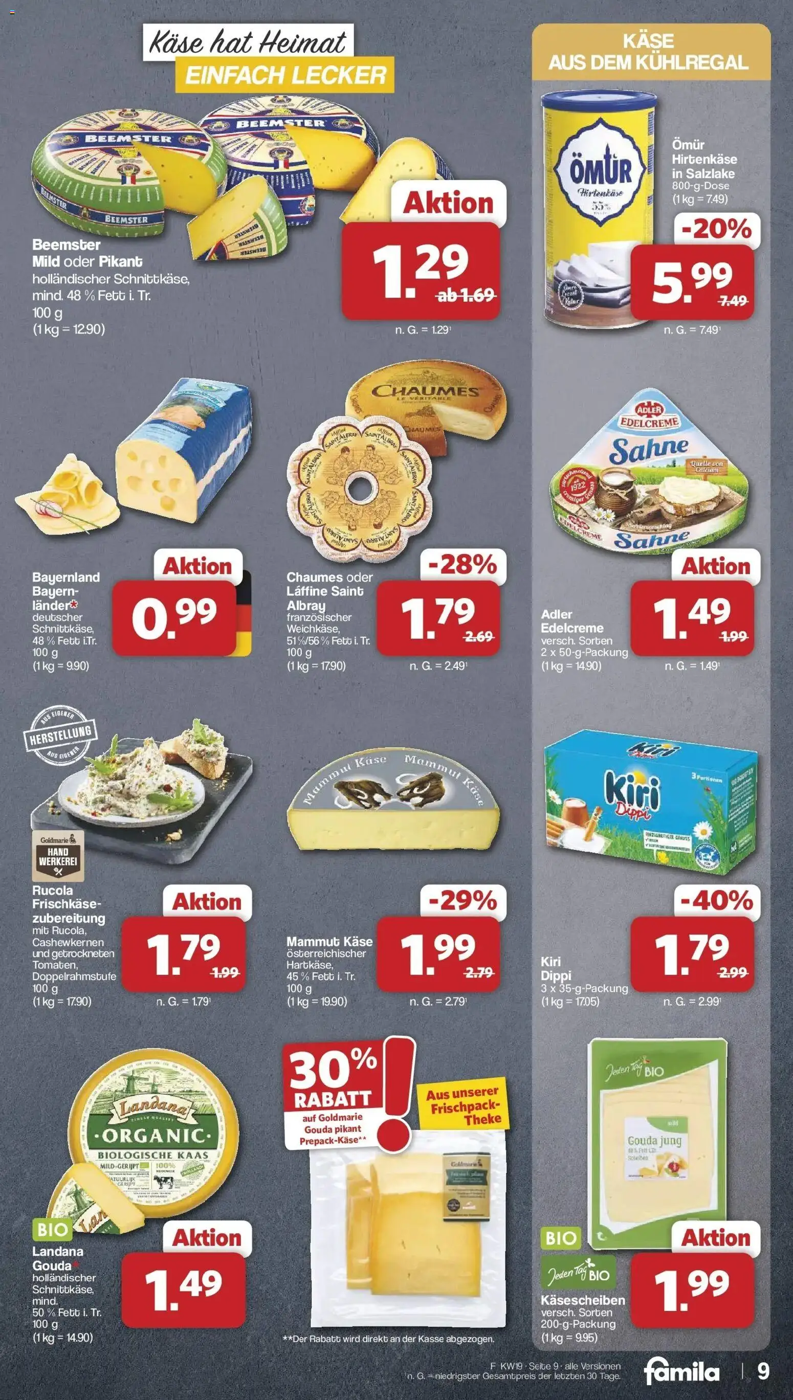 Famila Nordwest - Famila: Wochenangebote – gültig ab 03.05.2026 | Seite: 9 | Produkte: Käse, Theke, Gouda, Rucola