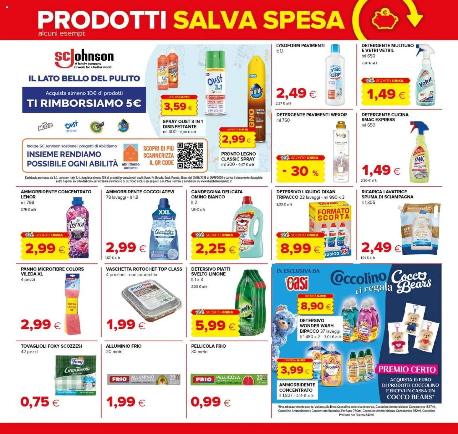 Volantino Oasi del 08/10/2026 | Pagina: 18 | Prodotti: Piatti, Limone, Lavatrice, Alluminio