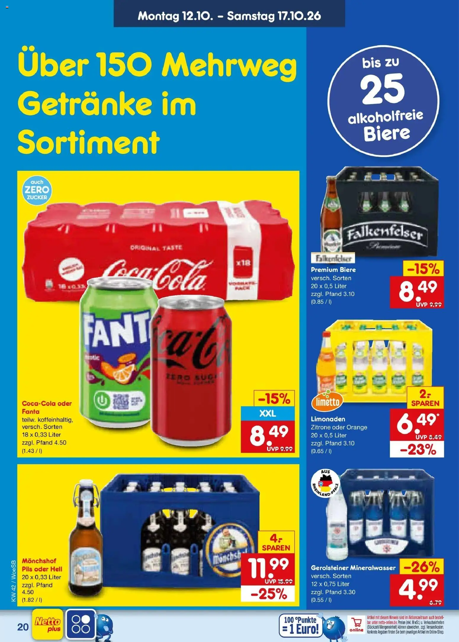 Netto Marken-Discount Prospekt Gemmingen (ab 12.10.2026) » Angebote | Seite: 24 | Produkte: Fanta, Pils, Mineralwasser, Gerolsteiner
