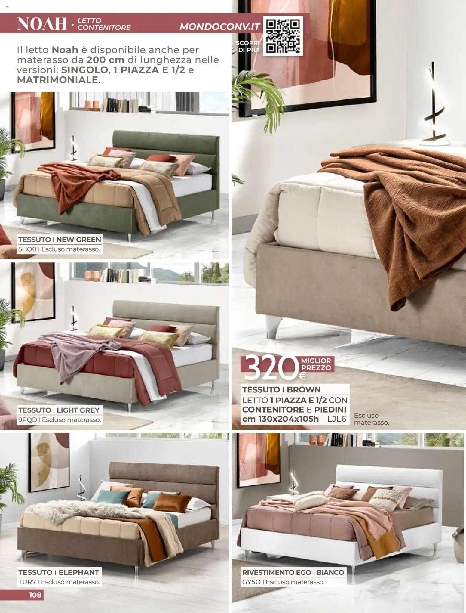 Volantino Mondo Convenienza del 01/09/2026 | Pagina: 110 | Prodotti: Letto contenitore, Contenitore, Letto, Materasso