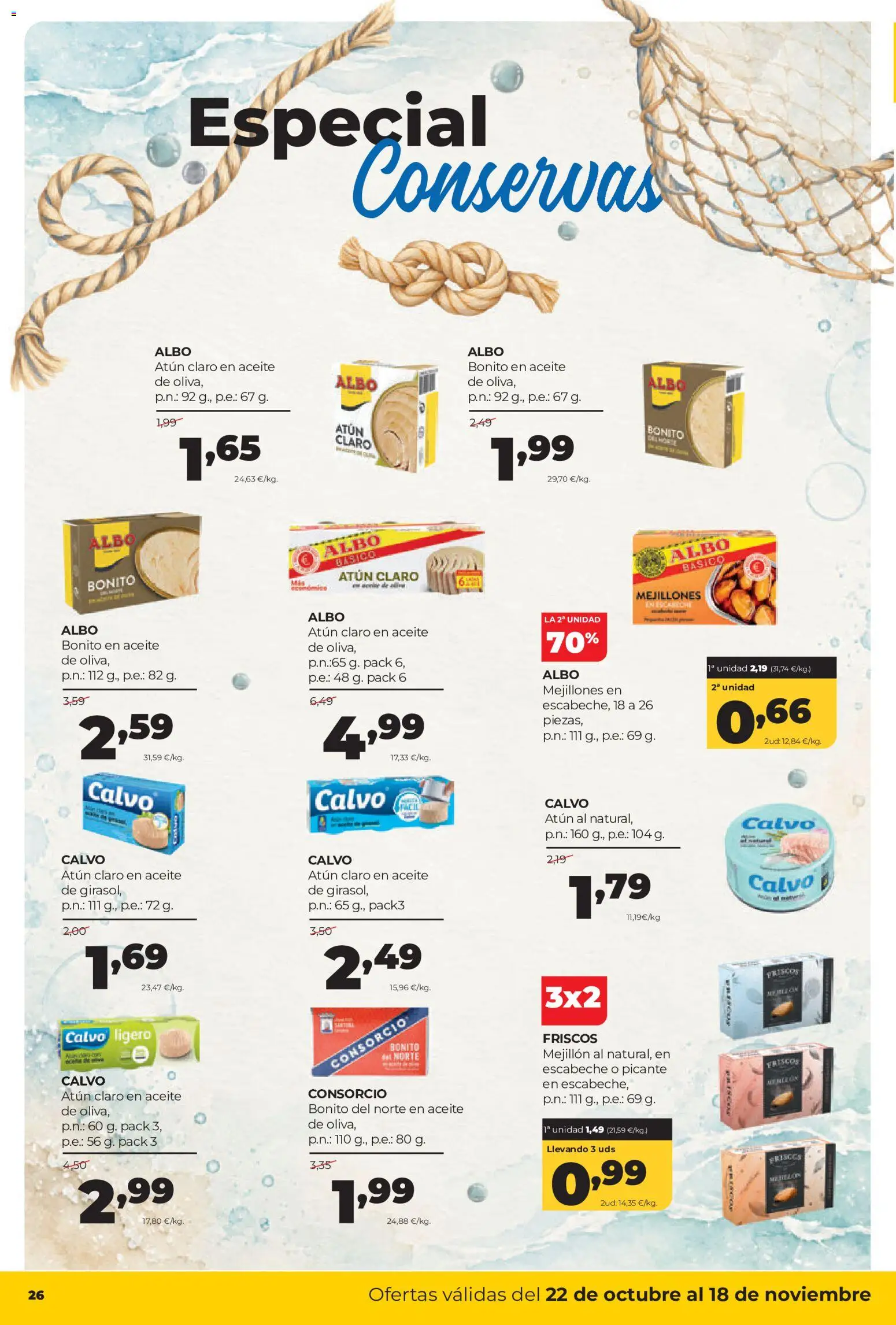 Alimerka folleto Castilla y León │ válido desde el 22/10/2026 | Página: 28 | Productos: Conservas, Atún, Aceite, Atún claro