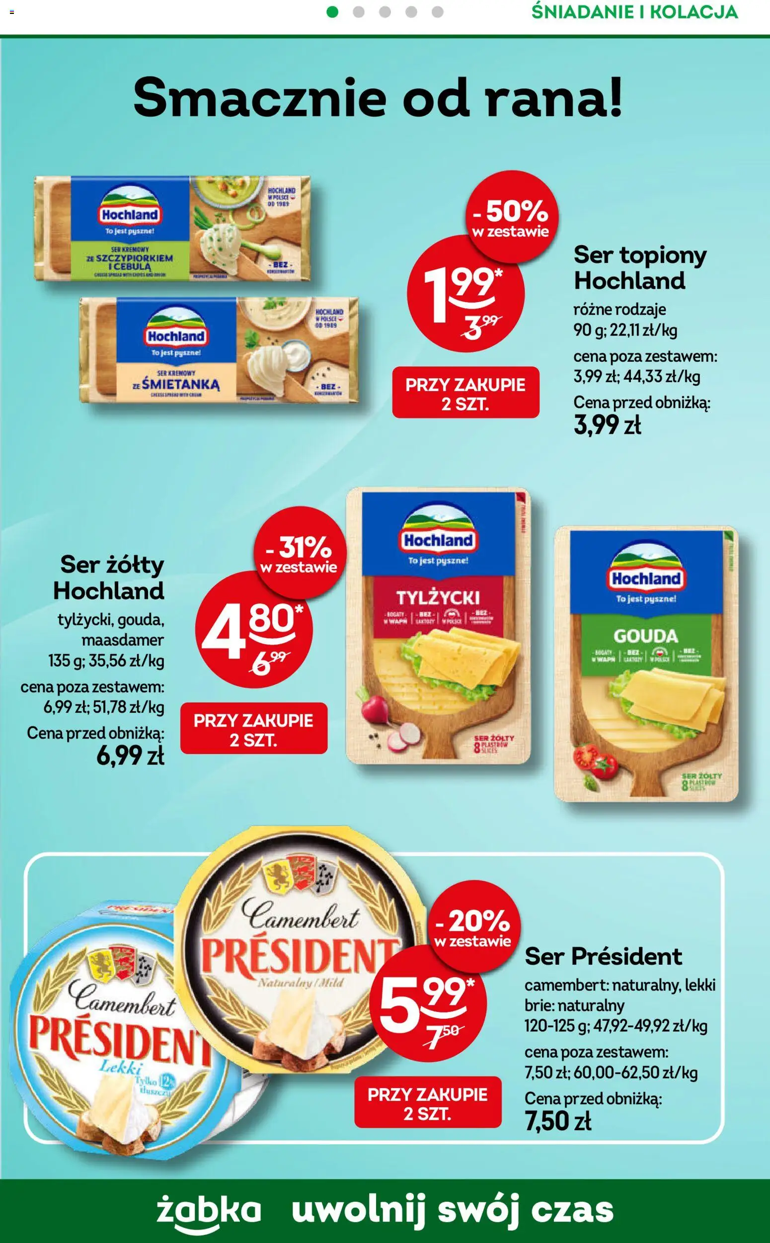 Żabka gazetka - Codzienne produkty od 07.10.2026 | Strona: 12 | Produkty: Ser żółty, Ser topiony, Camembert, Ser