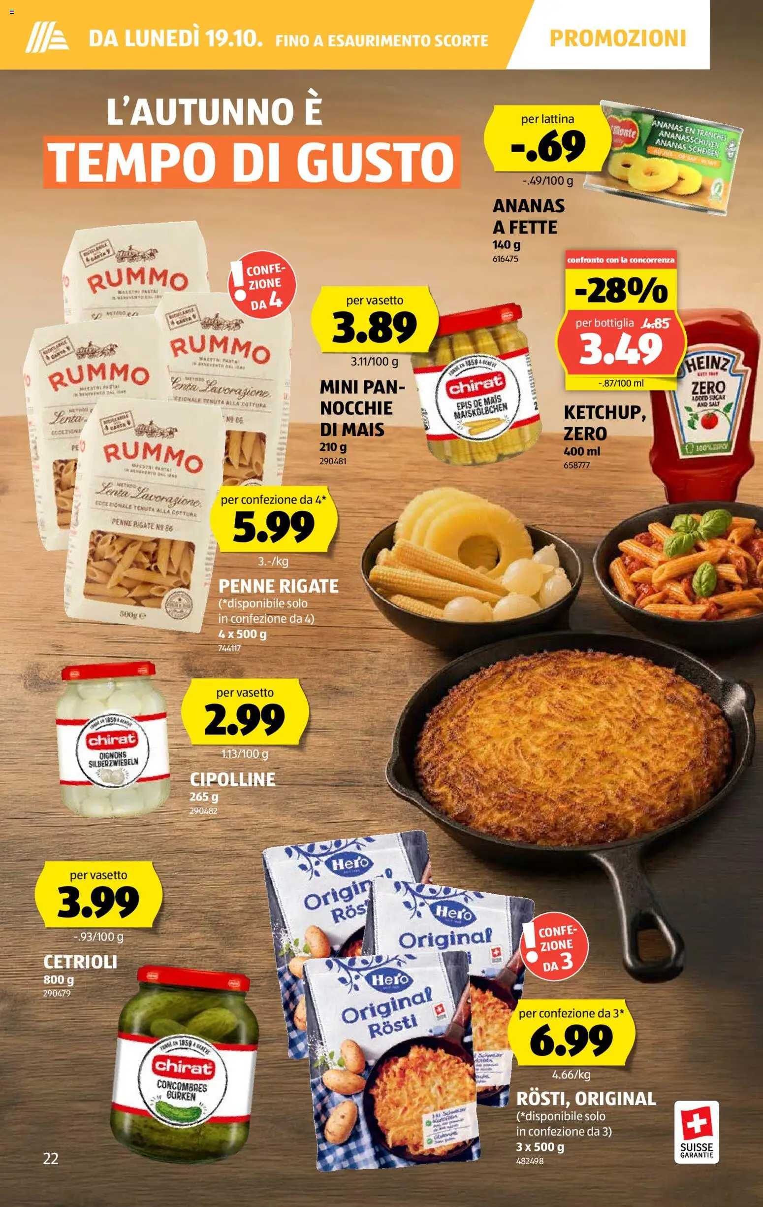 Aldi aktionen IT – gültig ab 15.10.2026 | Seite: 22 | Produkte: Ananas, Pasta, Ketchup, Gurken