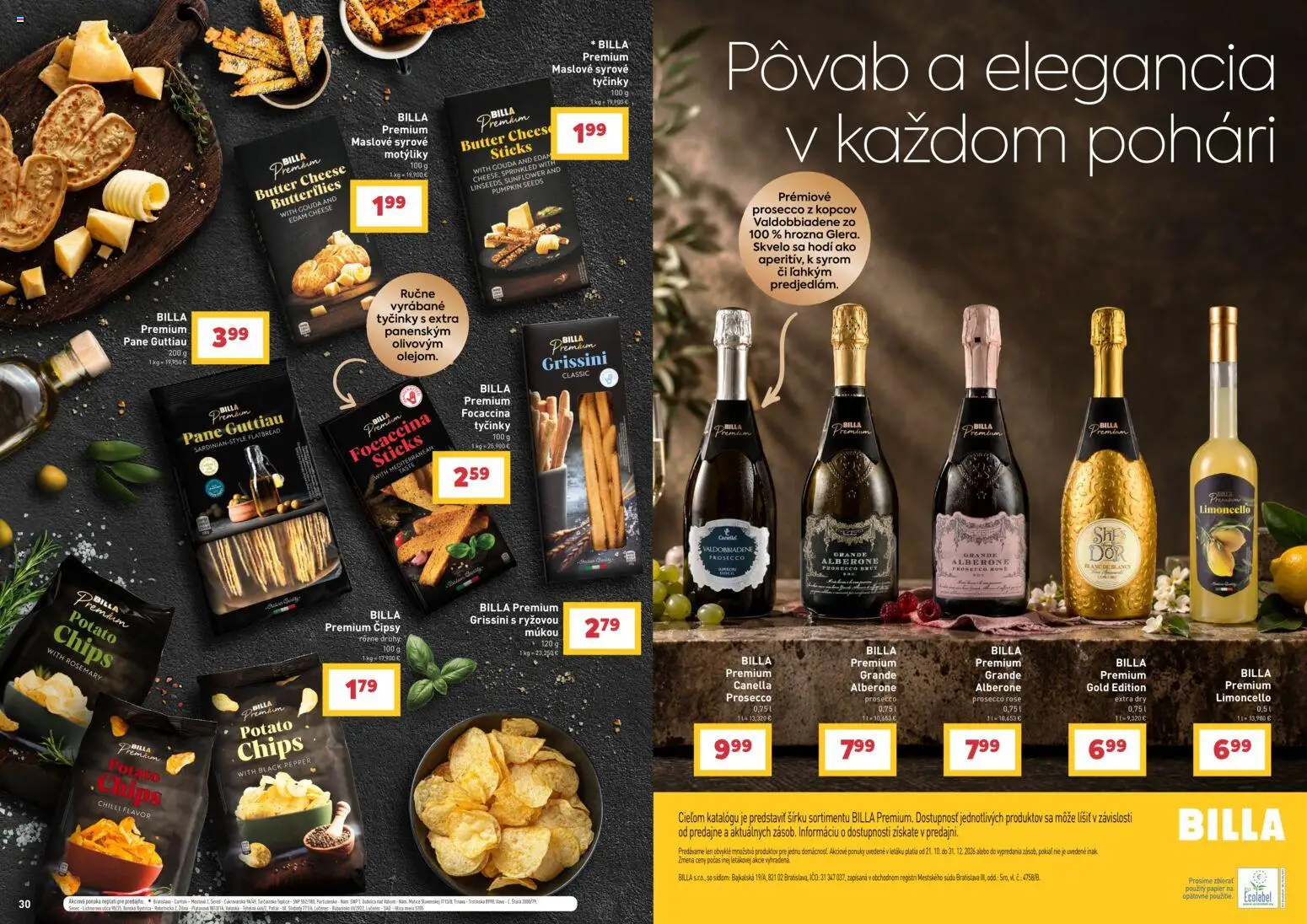 Nové Billa akcie – leták je platný od 21.10.2026 | Strana: 16 | Produkty: Prosecco, Gouda, Chilli, Syrové tyčinky