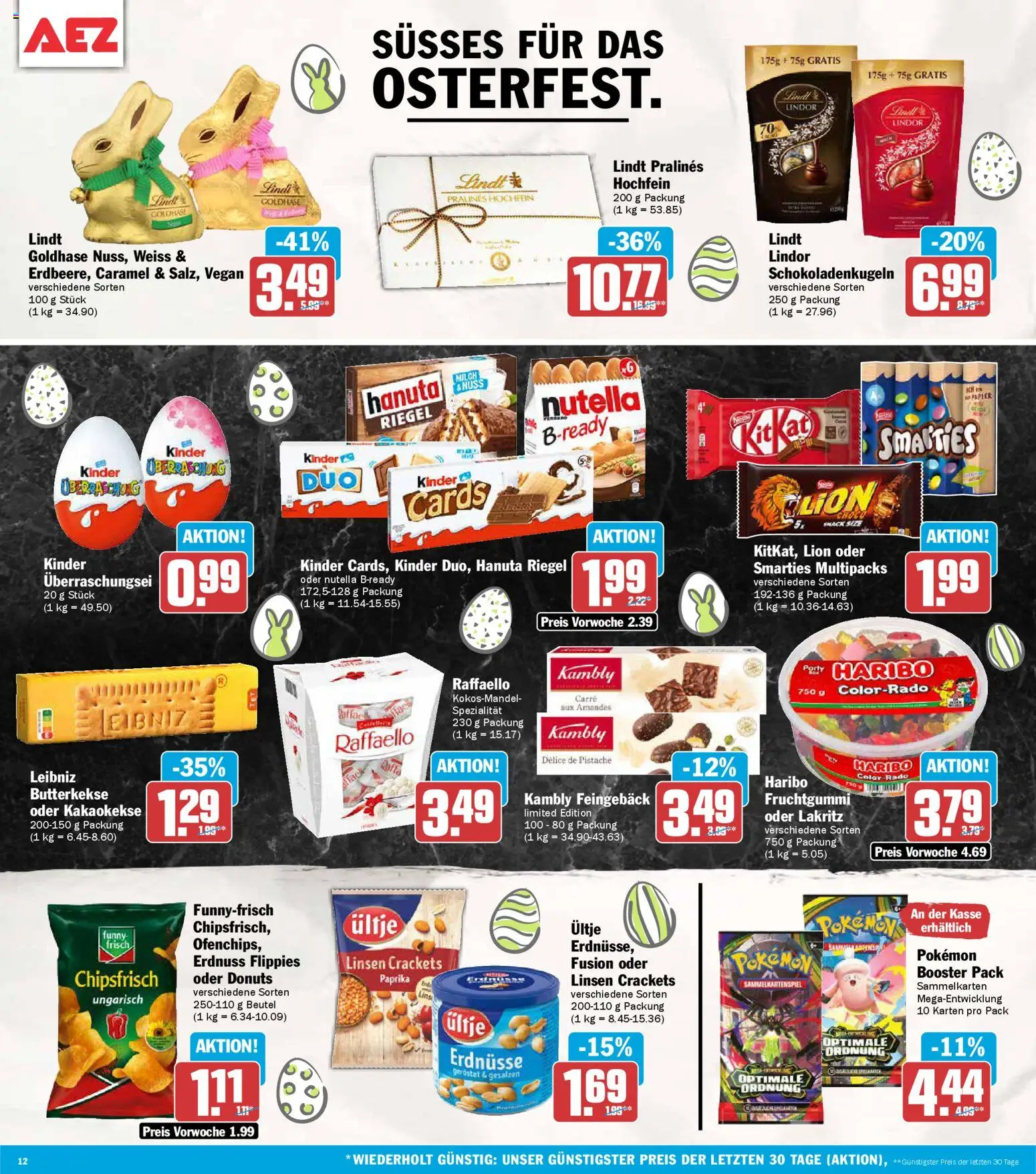 AEZ Prospekt 	 – gültig ab 30.03.2026 | Seite: 12 | Produkte: Erdnüsse, Smarties, Nutella, Paprika