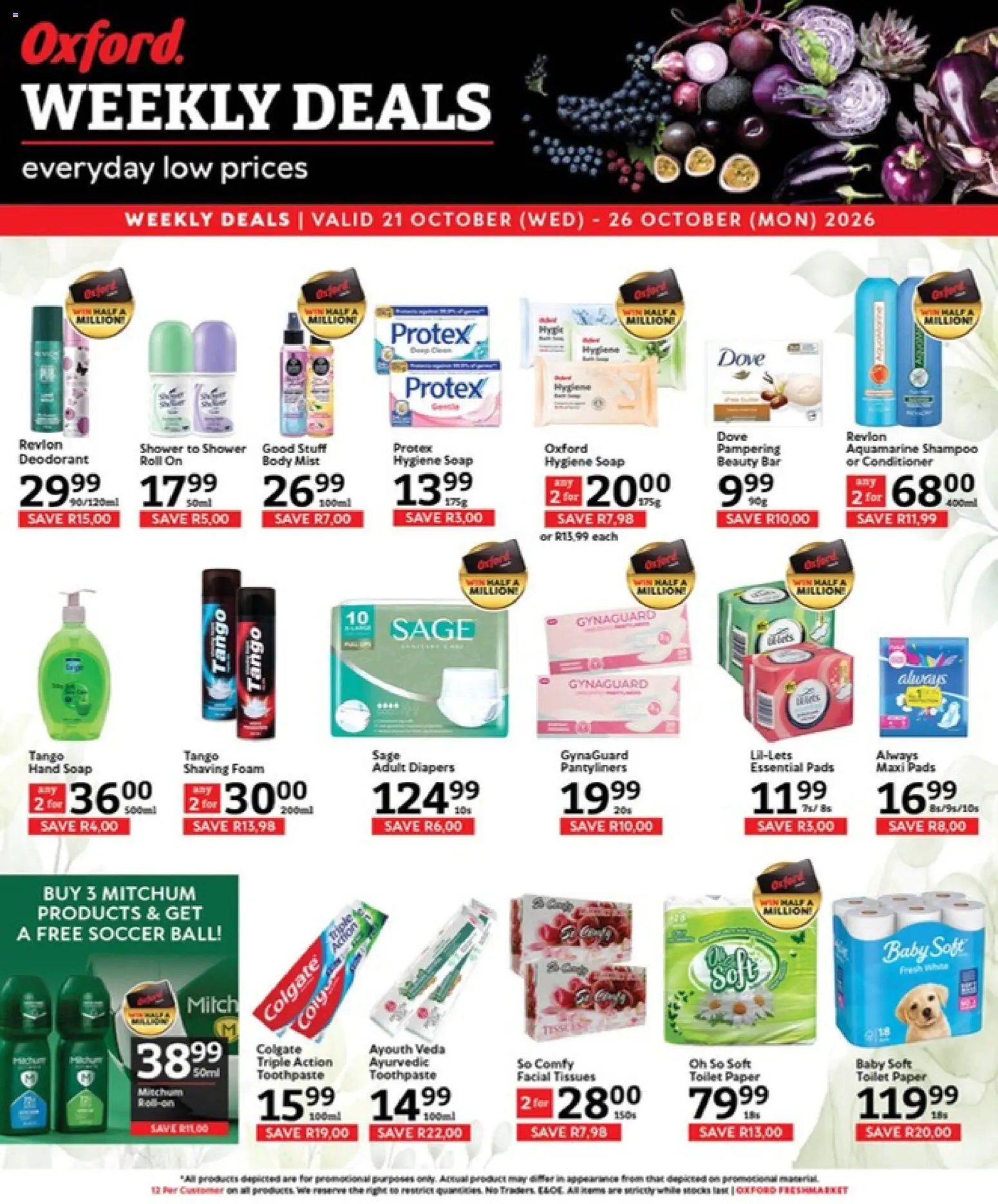 New Oxford Freshmarket catalogue – valid from 21/10/2026 | Page: 14 | Products: Shower, Shaving foam, Deodorant, Toothpaste
