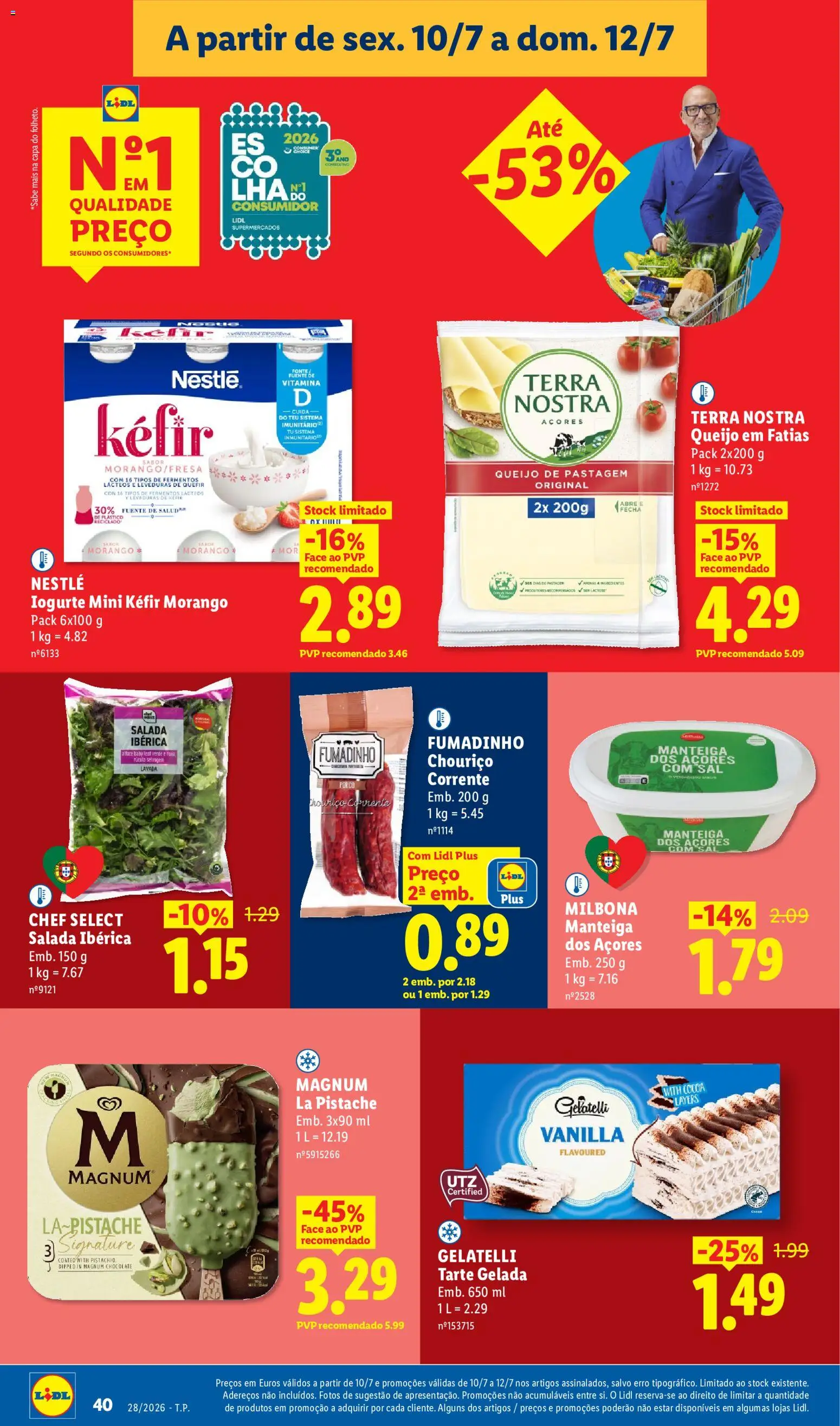Lidl folheto │ válido de 06/07/2026 | Página: 40 | Produtos: Sal, Manteiga, Iogurte, Tarte