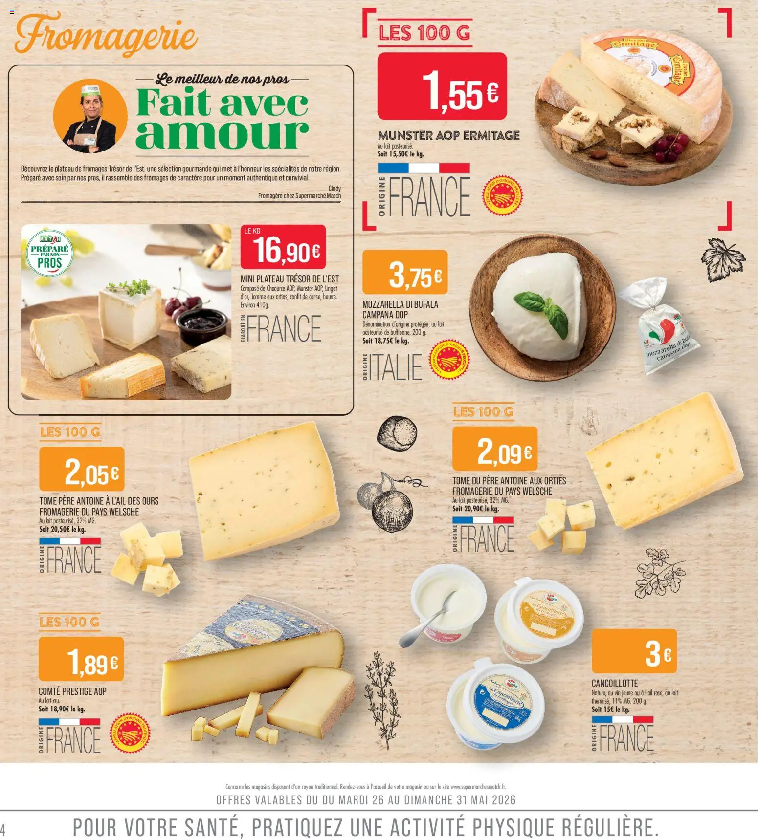 {H1} | Page: 4 | Produits: Plateau, Mozzarella, Lait, Vin