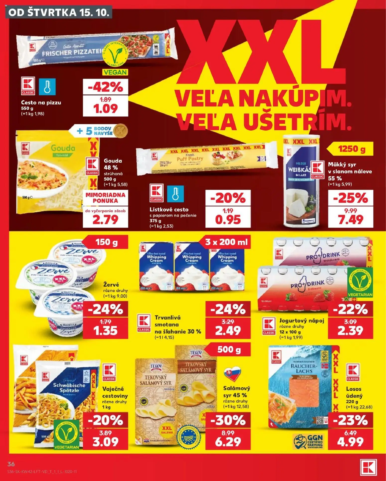 Nové Kaufland akcie – leták je platný od 15.10.2026 | Strana: 36 | Produkty: Syr, Lístkové cesto, Mäkký syr, Žervé