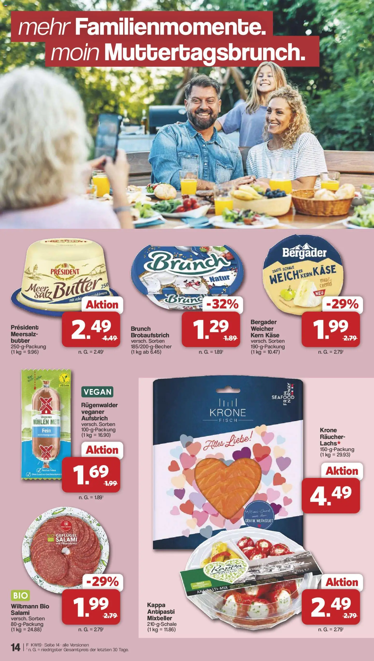 Famila Nordwest Prospekt 	 – gültig ab 04.05.2026 | Seite: 14 | Produkte: Butter, Käse, Fisch, Salami