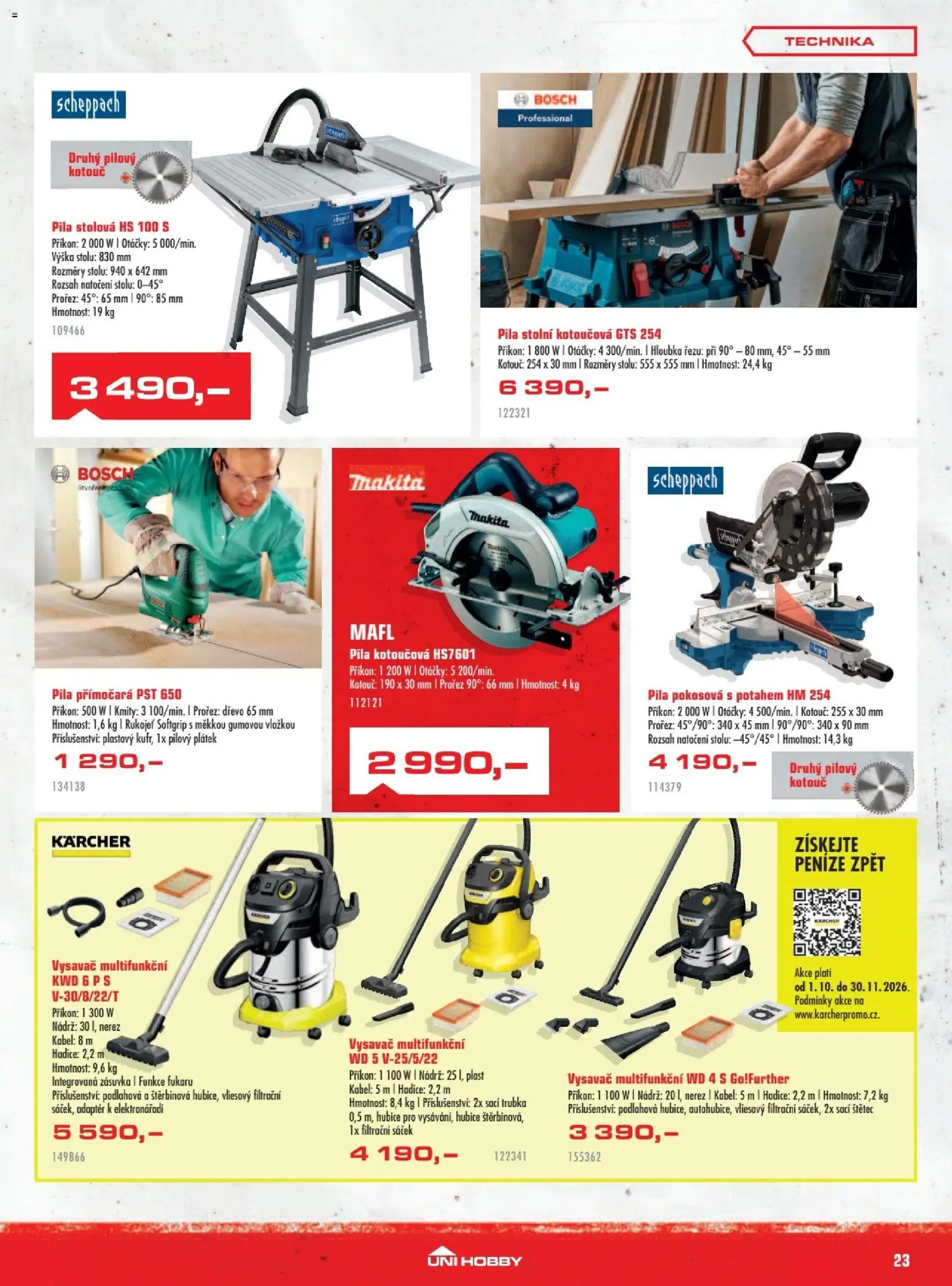 Uni Hobby leták od 01.10.2026 | Strana: 23 | Produkty: Kärcher, Pila, Štětec, Sáček