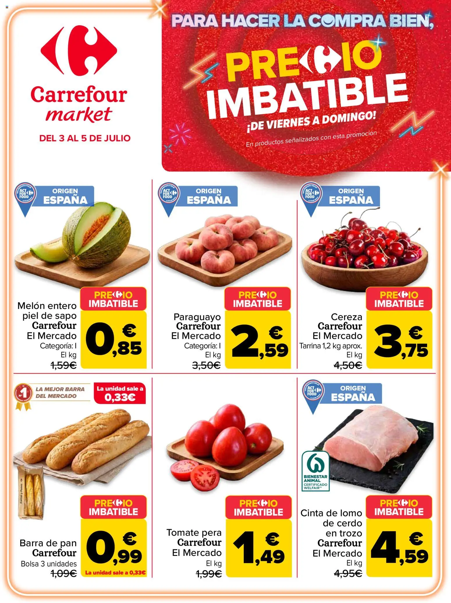 Carrefour Market folleto │ válido desde el 03/07/2026 | Página: 1 | Productos: Φορτιστής, Pan, Cerdo, Bolsa