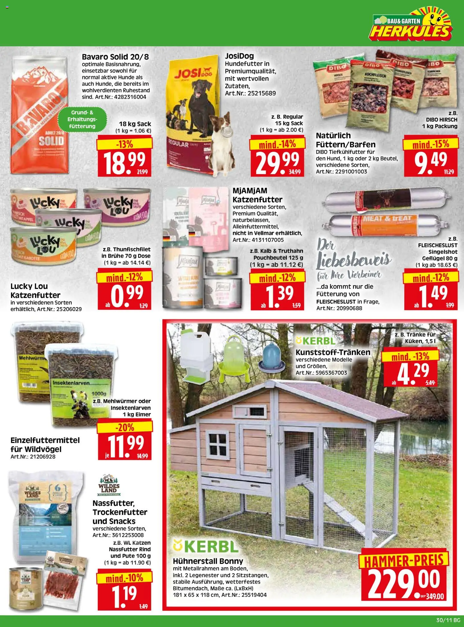HERKULES Bau & Garten – gültig ab 20.07.2026 | Seite: 11 | Produkte: Pute, Katzenfutter