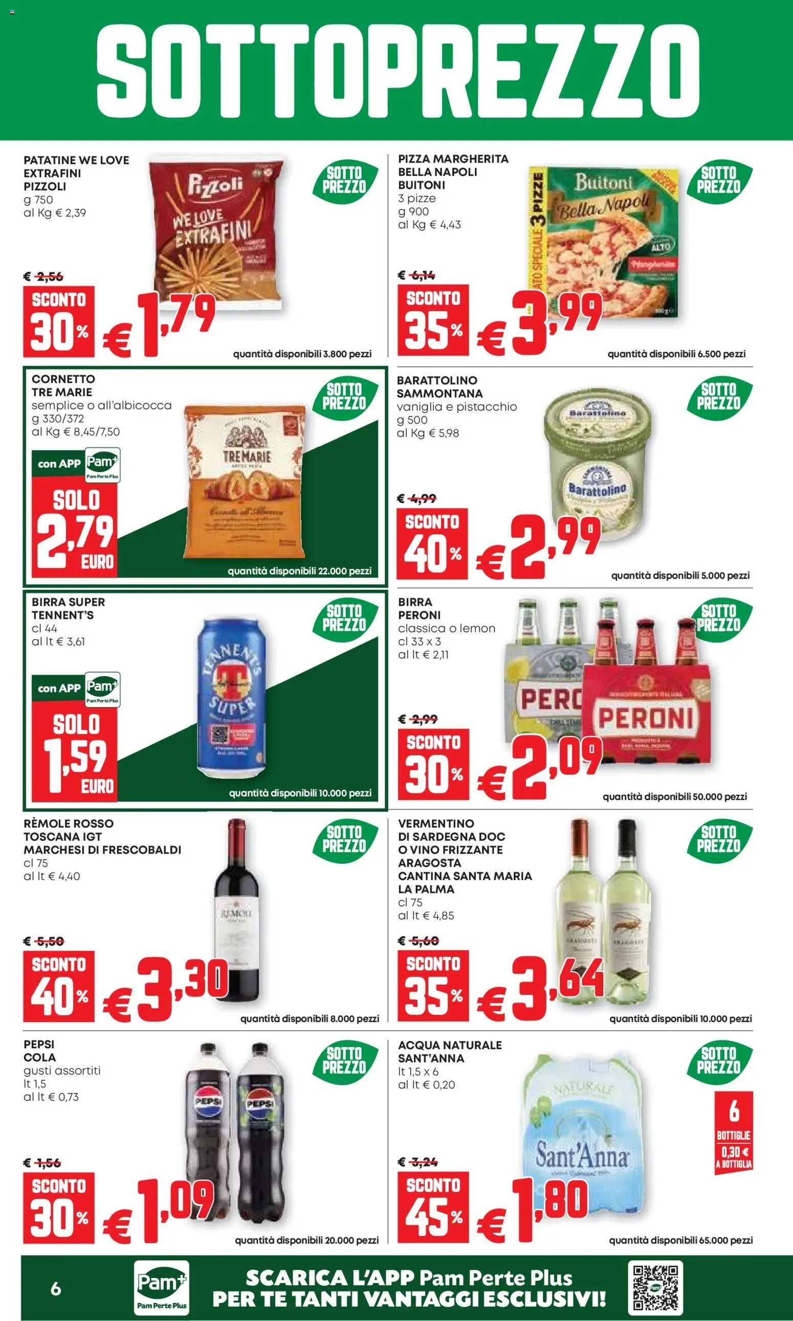 Volantino PAM del 10/09/2026 | Pagina: 6 | Prodotti: Pistacchio, Tè, Vino, Acqua naturale