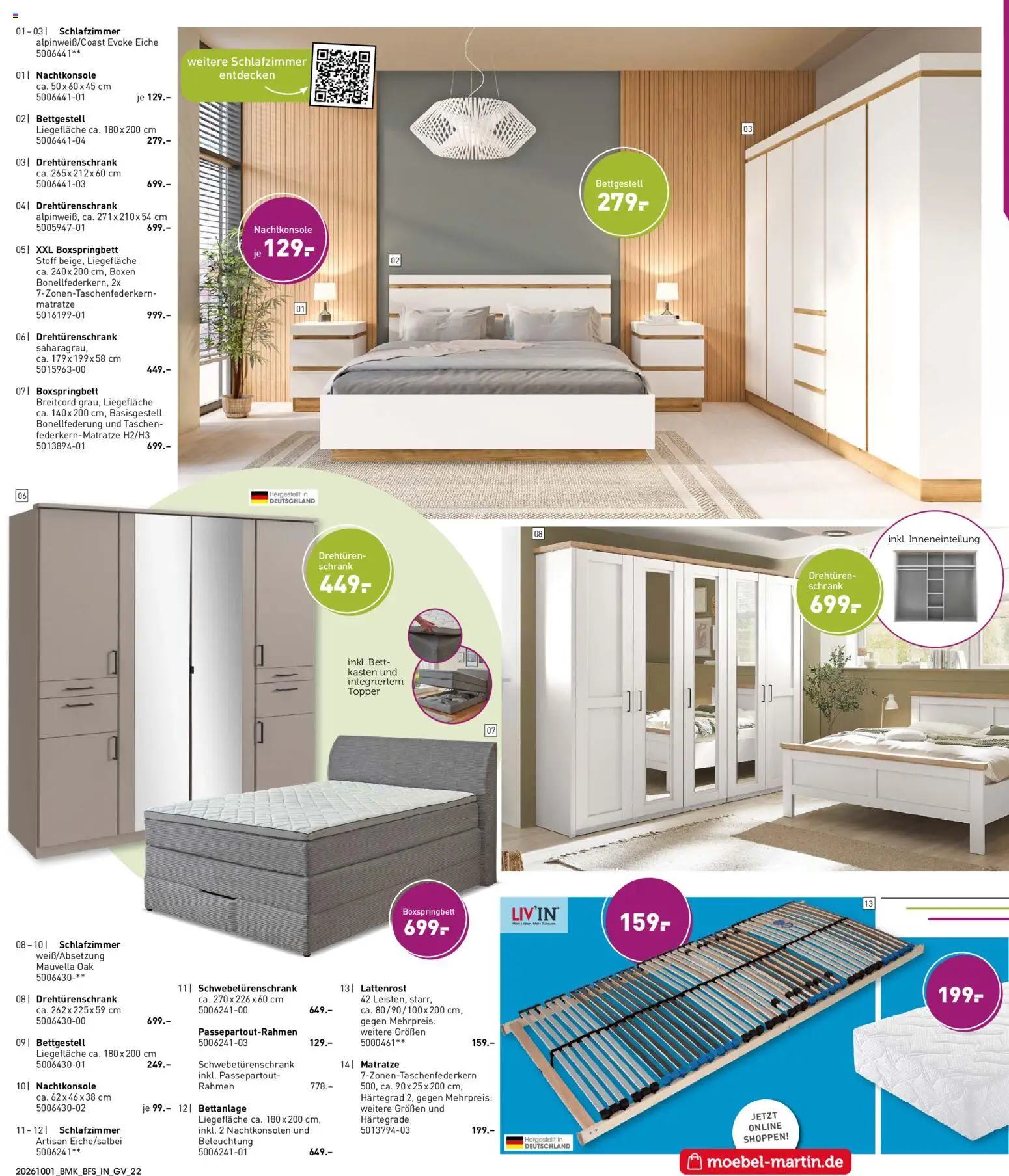 Möbel Martin Prospekt – gültig ab 01.10.2026 | Seite: 22 | Produkte: Bett, Matratze, Boxspringbett, Topper