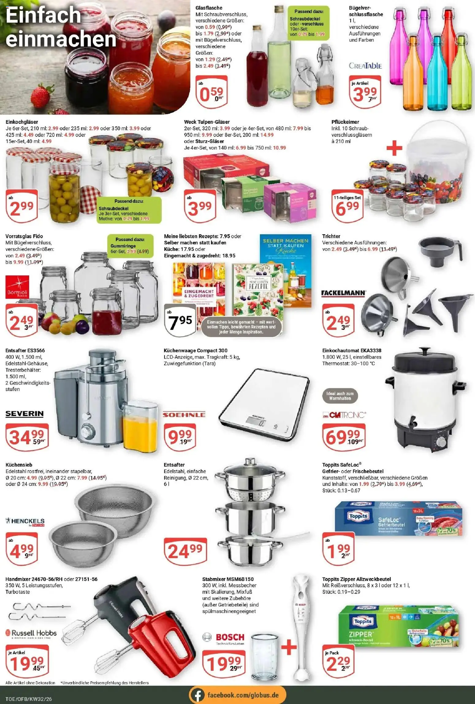 Globus Prospekt Tönisvorst (ab 03.08.2026) » Angebote online | Seite: 15 | Produkte: Bosch, Entsafter, Küche, Handmixer