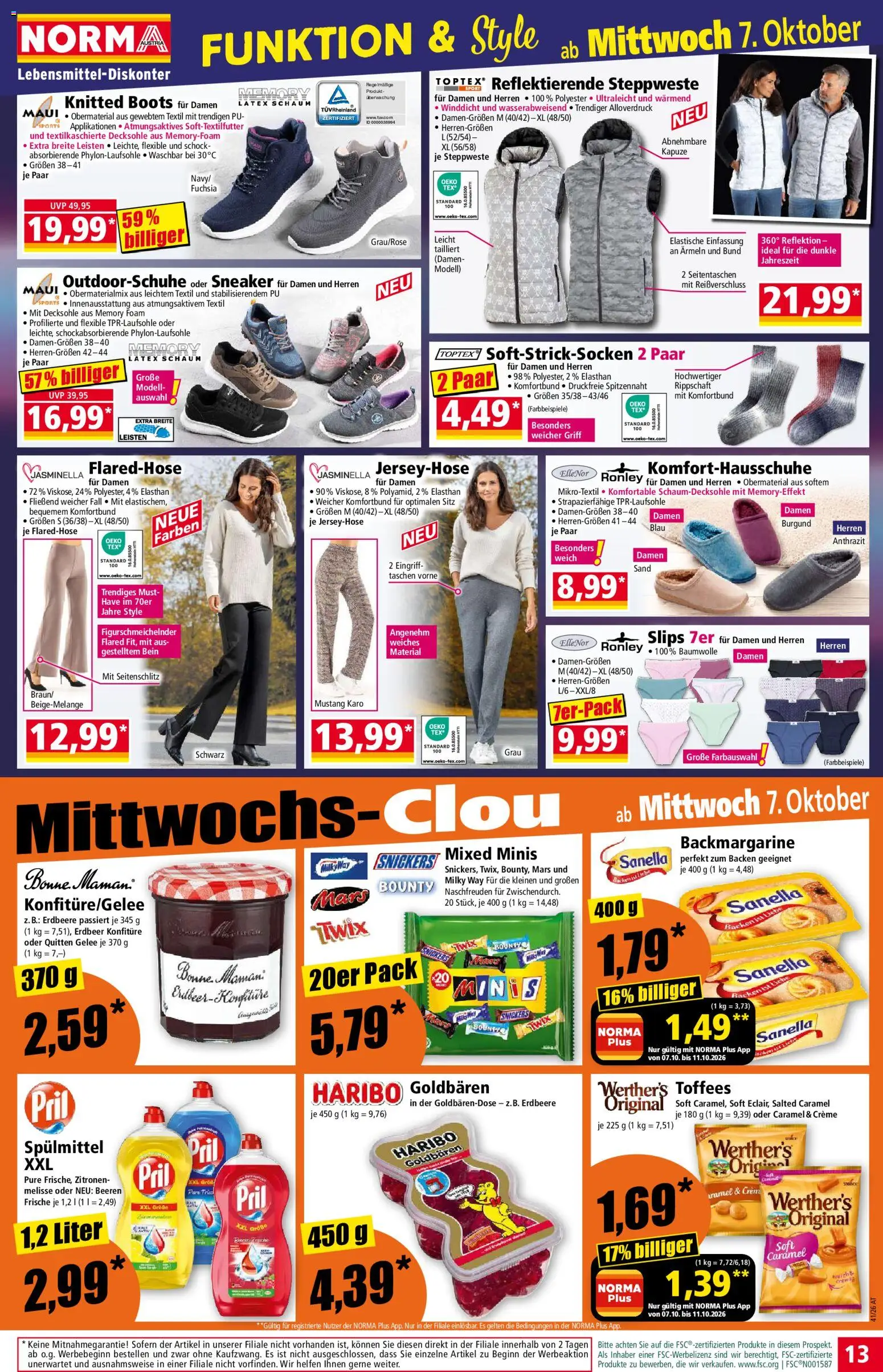Norma Flugblatt gültig ab 05.10.2026 | Seite: 13 | Produkte: Bein, Snickers, Creme