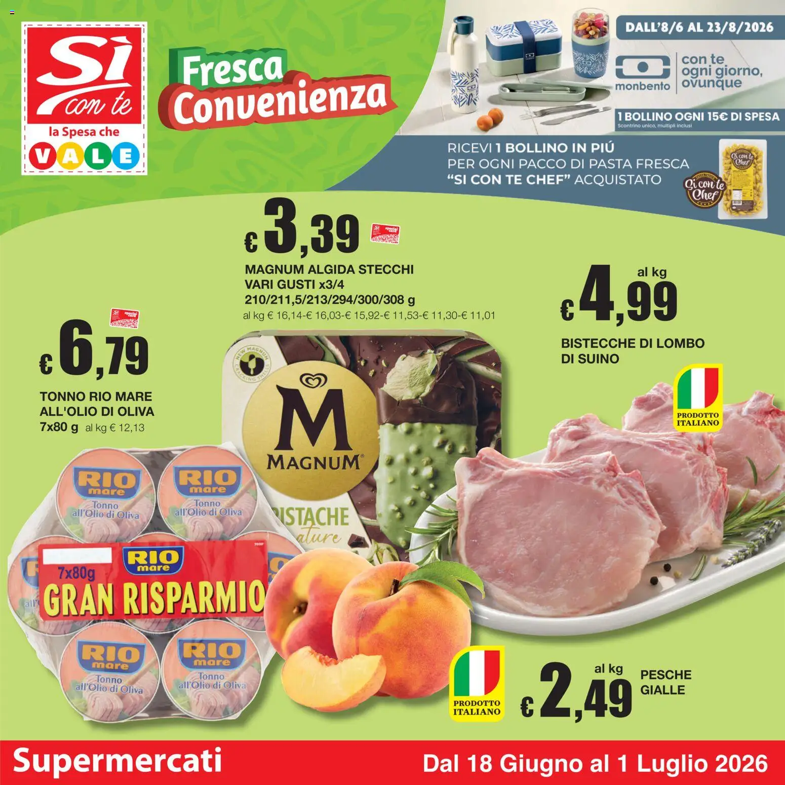 Volantino Sì con Te del 18.06.2026 | Pagina: 1 | Prodotti: Tè, Suino, Pasta, Tonno