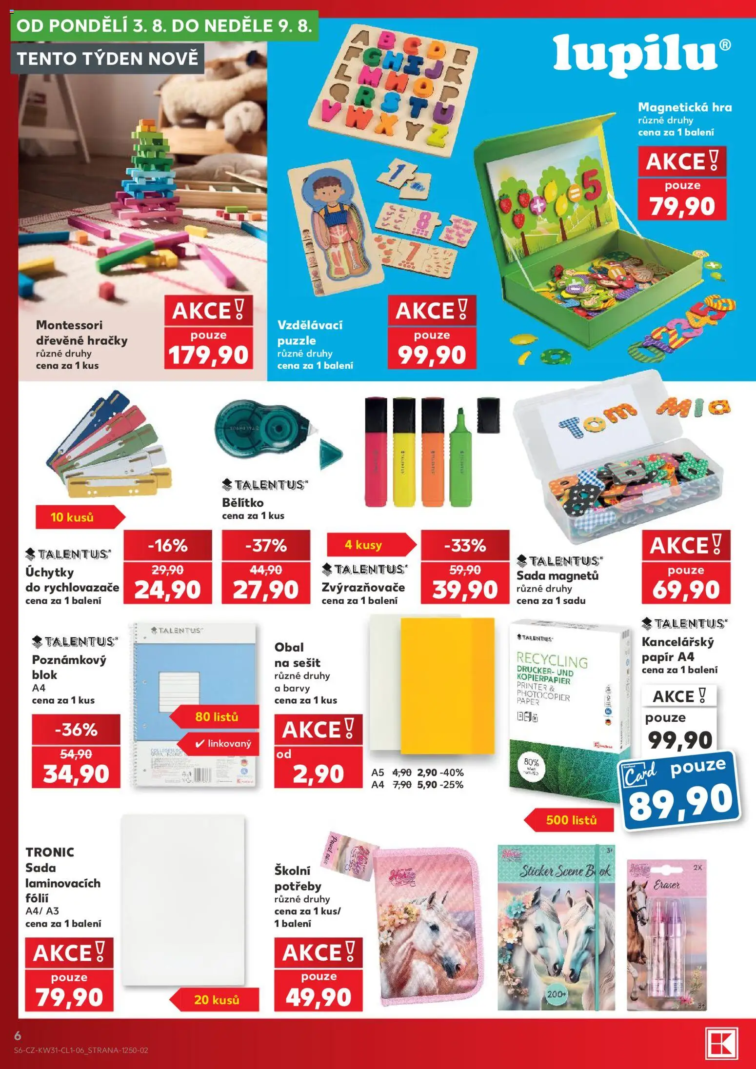 Kaufland leták - Plzeň Bory od 29.07.2026 | Strana: 6 | Produkty: Hra, Hračky, Puzzle, Talentus