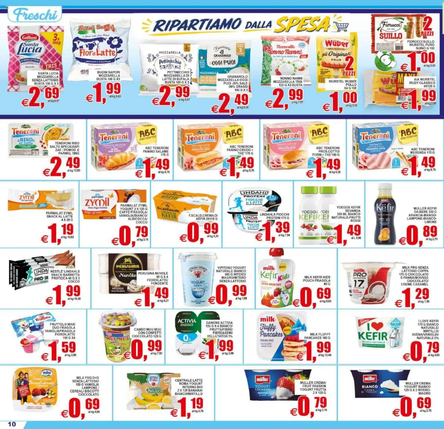 Volantino Pewex del 21/08/2026 | Pagina: 10 | Prodotti: Yogurt senza lattosio, Cioccolato, Salame, Cioccolato bianco