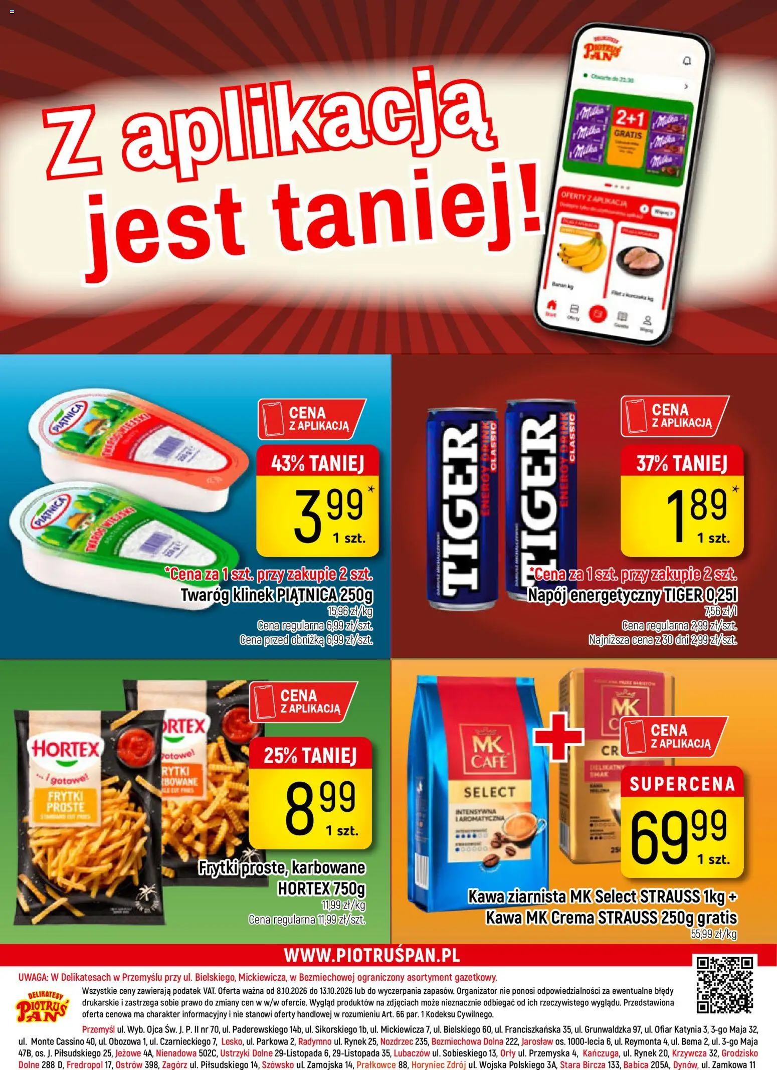 Piotruś Pan gazetka od 10.10.2026 | Strona: 20 | Produkty: Napój energetyczny, Twaróg klinek, Kawa, Frytki