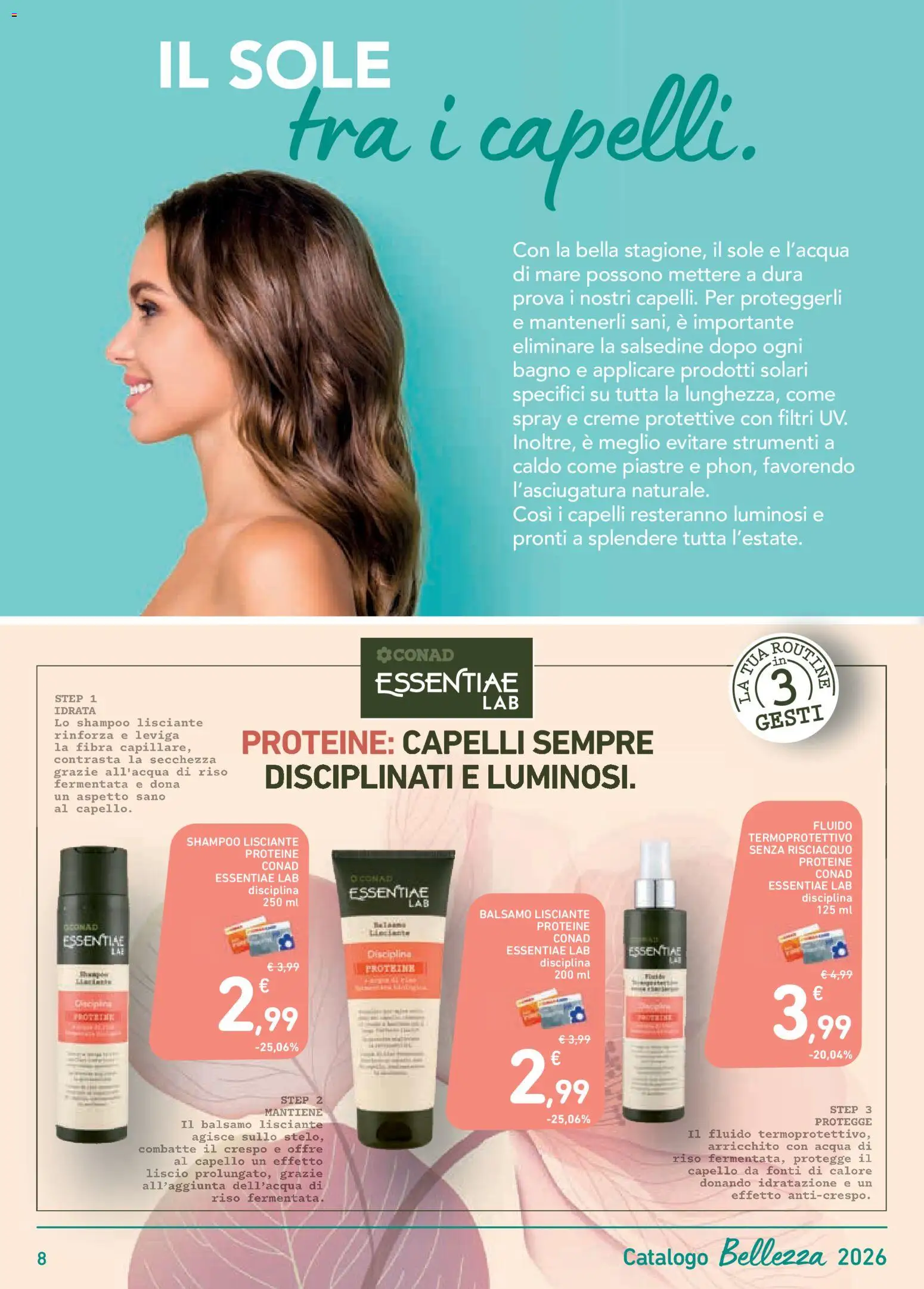 Volantino Conad del 04.06.2026 | Pagina: 8 | Prodotti: Shampoo, Balsamo, Acqua, Bagno