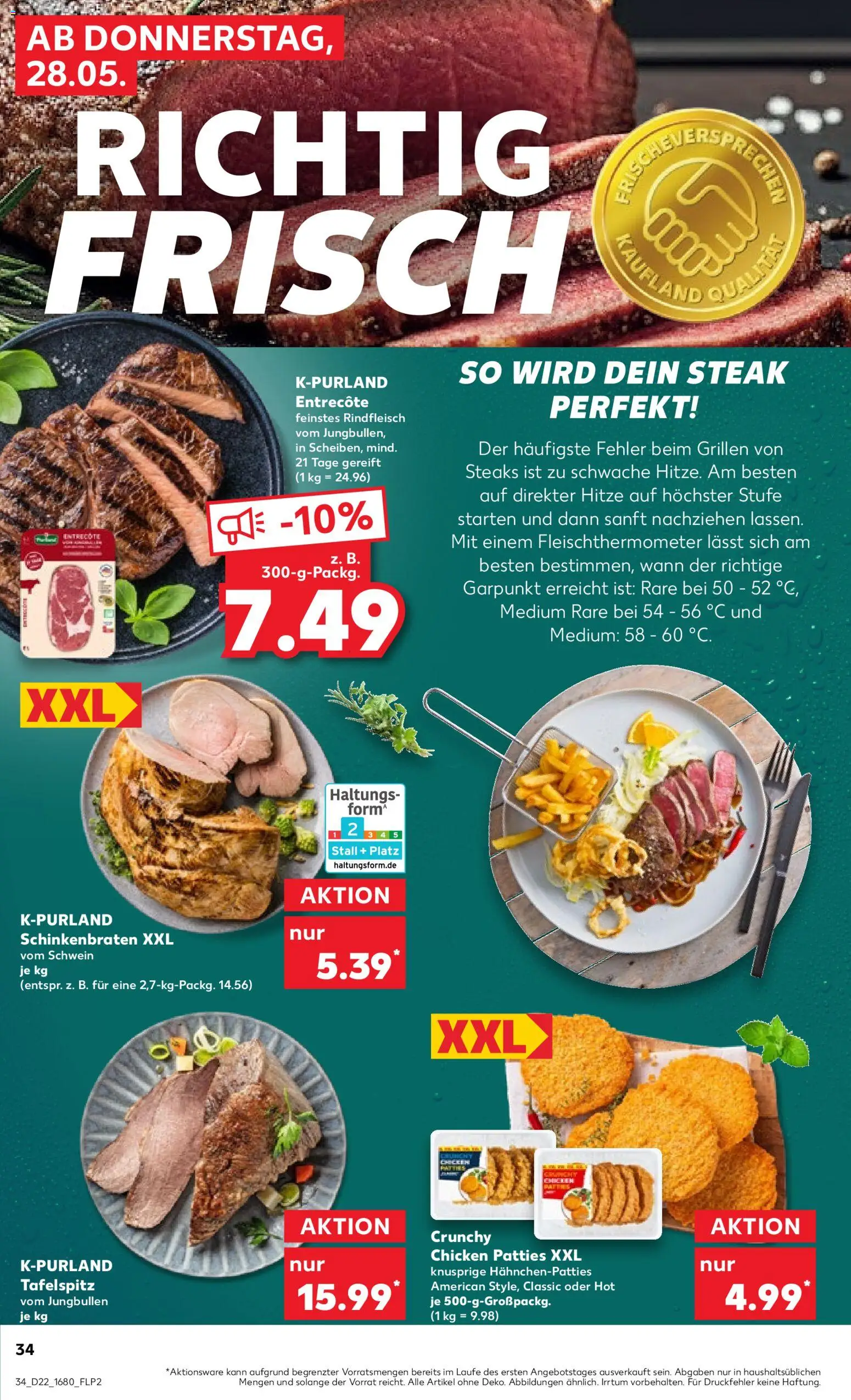 Kaufland Prospekt Stuttgart – gültig ab 28.05.2026 | Seite: 34 | Produkte: Tafelspitz, Entrecote, Rindfleisch, Steak