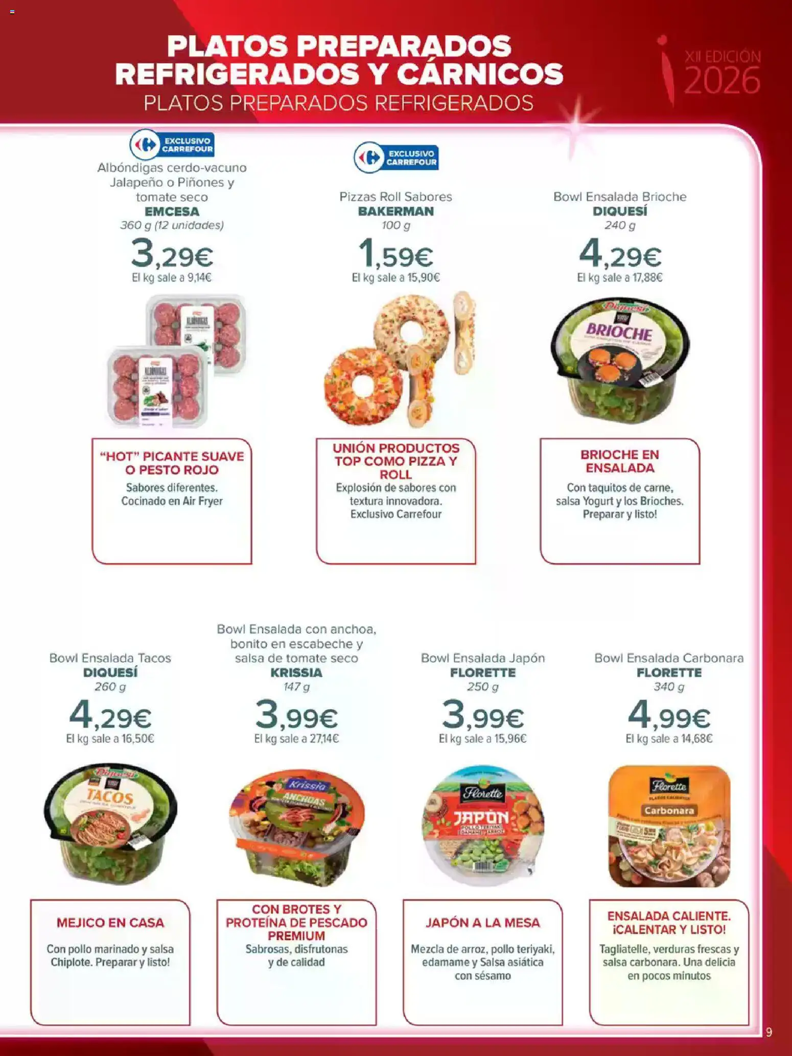 Carrefour Innovación │ válido desde el 05.05.2026 | Página: 9 | Productos: Pescado, Salsa de tomate, Ensalada, Mesa