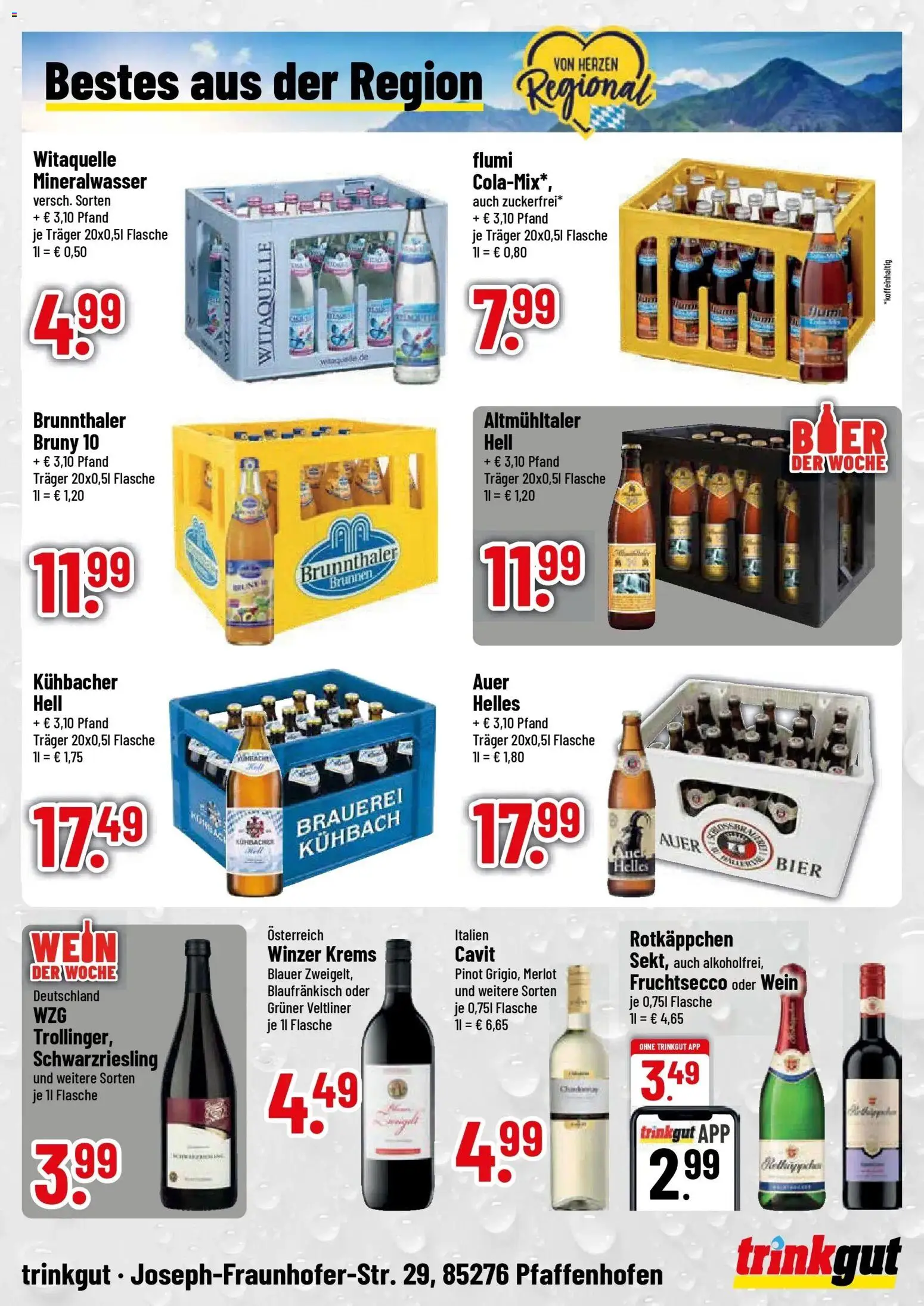 Trinkgut - trinkgut: Wochenangebote (ab 05.10.2026) » Angebote online | Seite: 4 | Produkte: Merlot, Mineralwasser, Fruchtsecco, Wein