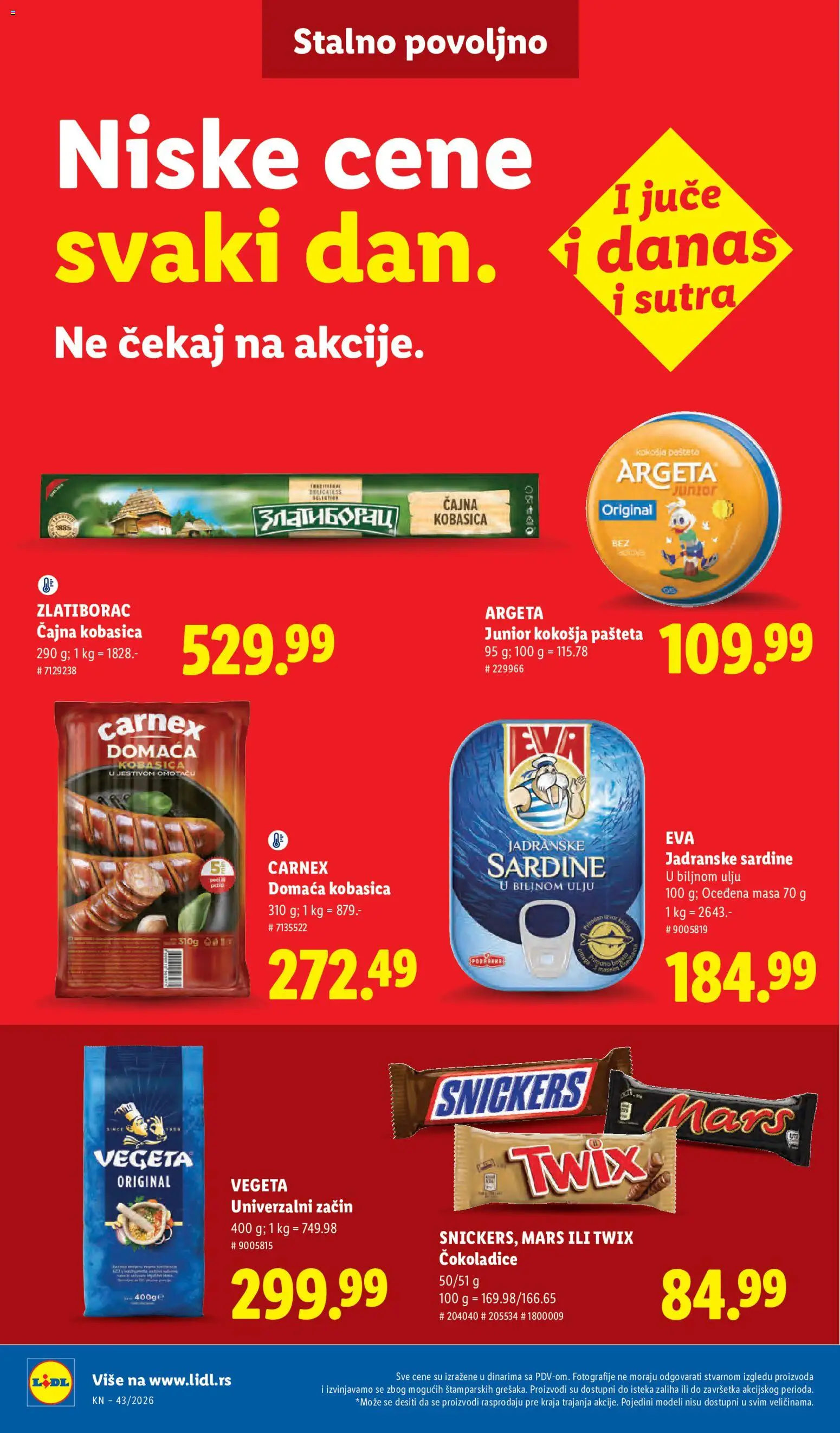 Lidl katalog - važi od 22.10.2026 | Strana: 42 | Proizvode: Univerzalni začin, Twix, Sardine, Pašteta