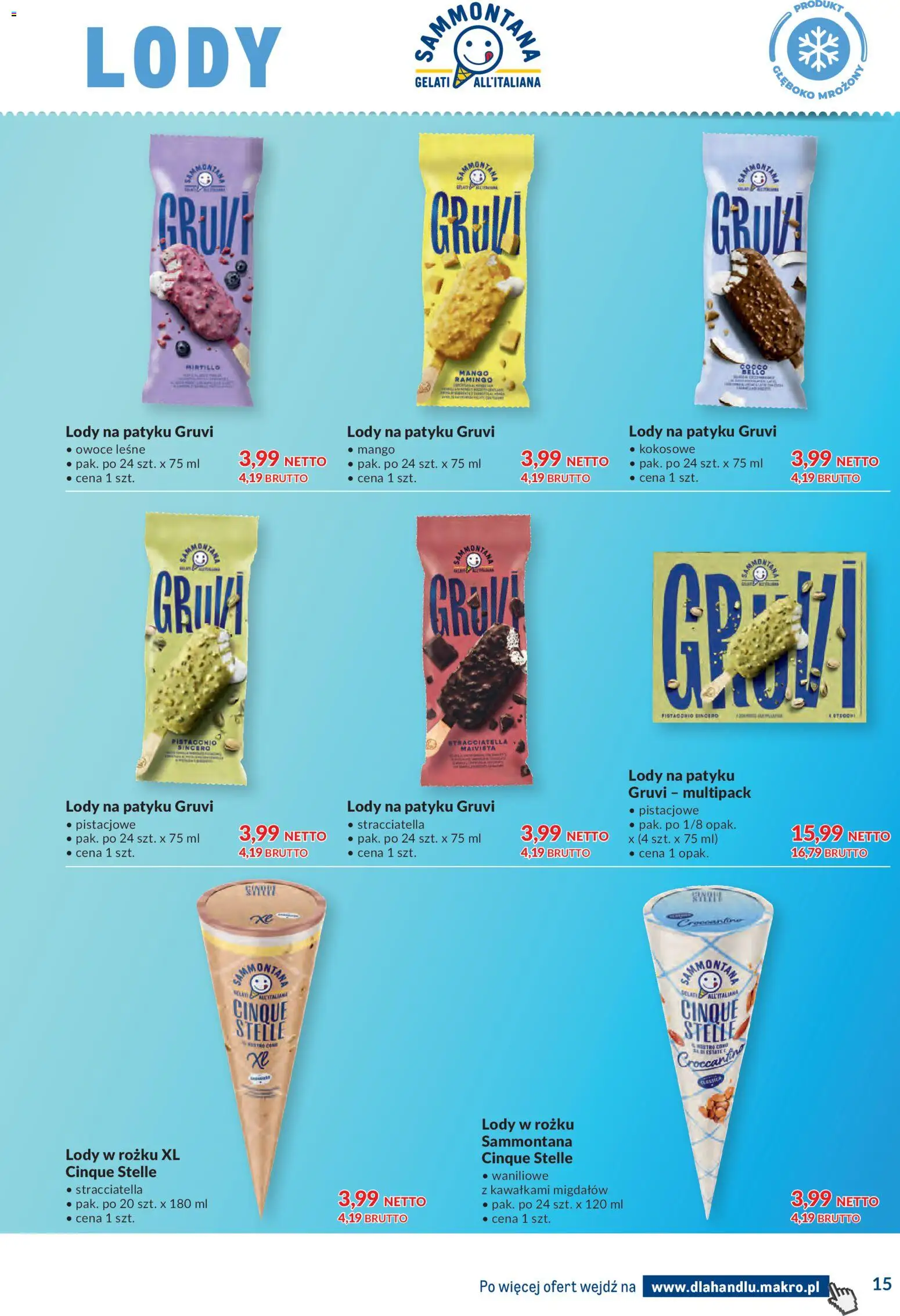 Makro gazetka - Dystrybucja do sklepów od 12.05.2026 | Strona: 15 | Produkty: Mango, Lody na patyku, Lody, Owoce