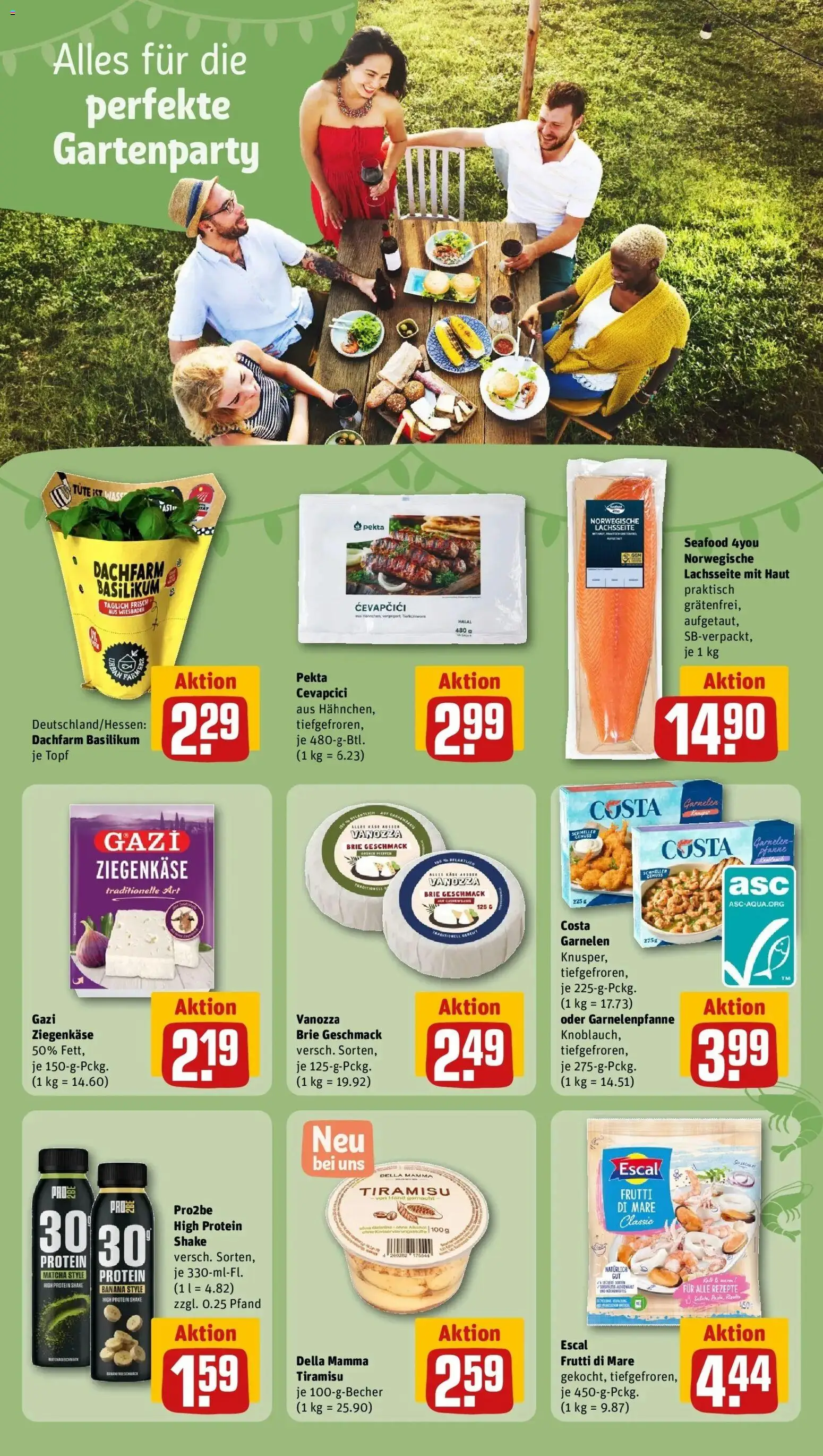 REWE Prospekt ab 17.08.2026 zum Blättern » Angebote | Seite: 18 | Produkte: Ziegenkäse, Cevapcici, Garnelen, Pfeffer