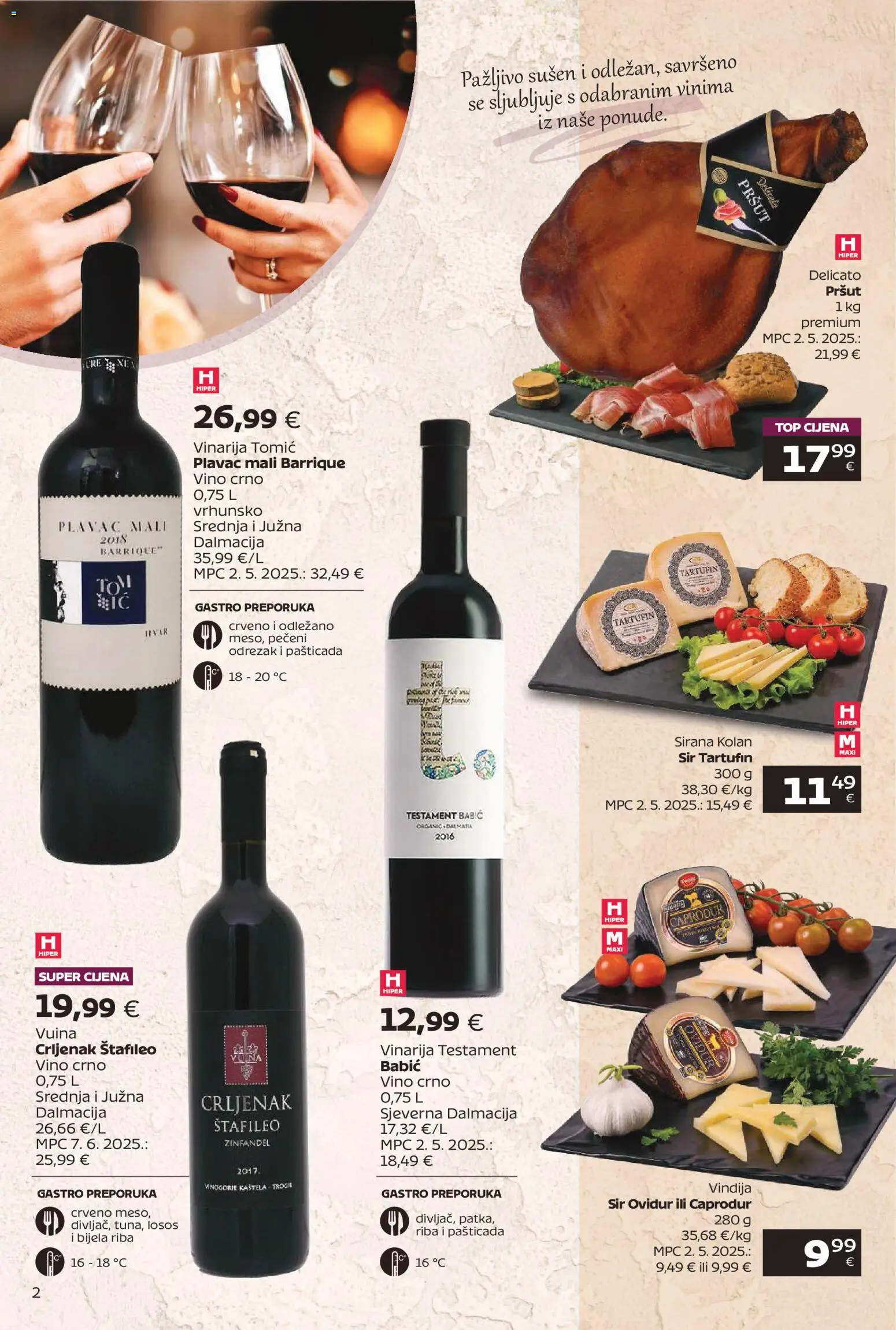 Tommy katalog | vrijedi od 09.03.2026 | Stranica: 2 | Proizvodi: Vindija, Sir, Pršut, Losos