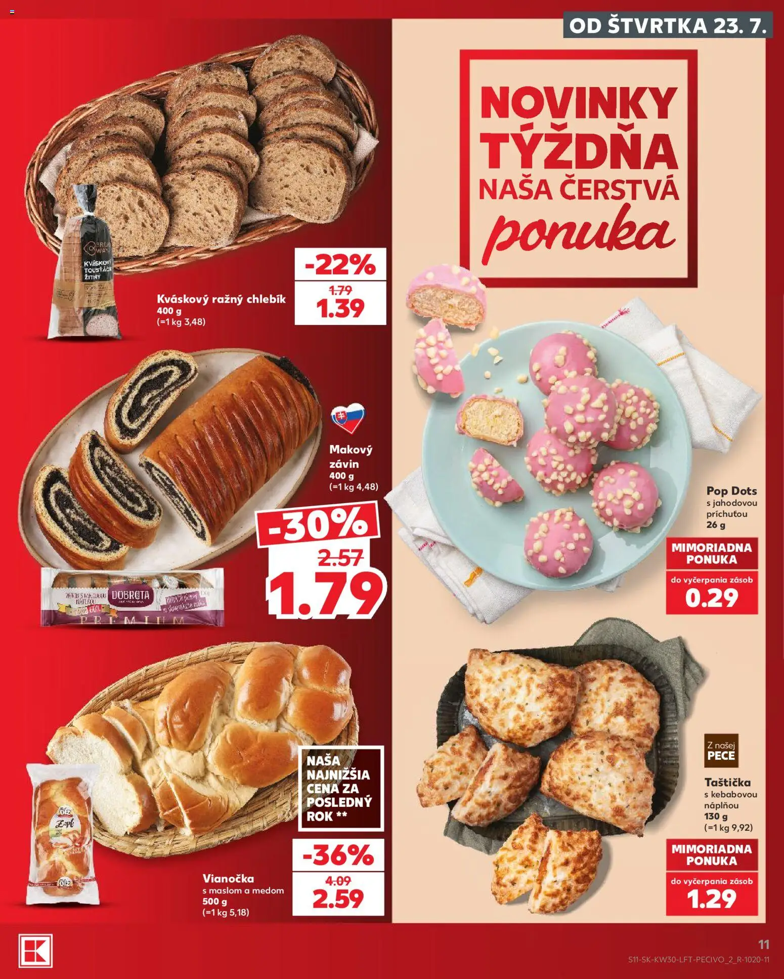 Nové Kaufland akcie – leták je platný od 23.07.2026 | Strana: 11 | Produkty: Vianočka, Závin