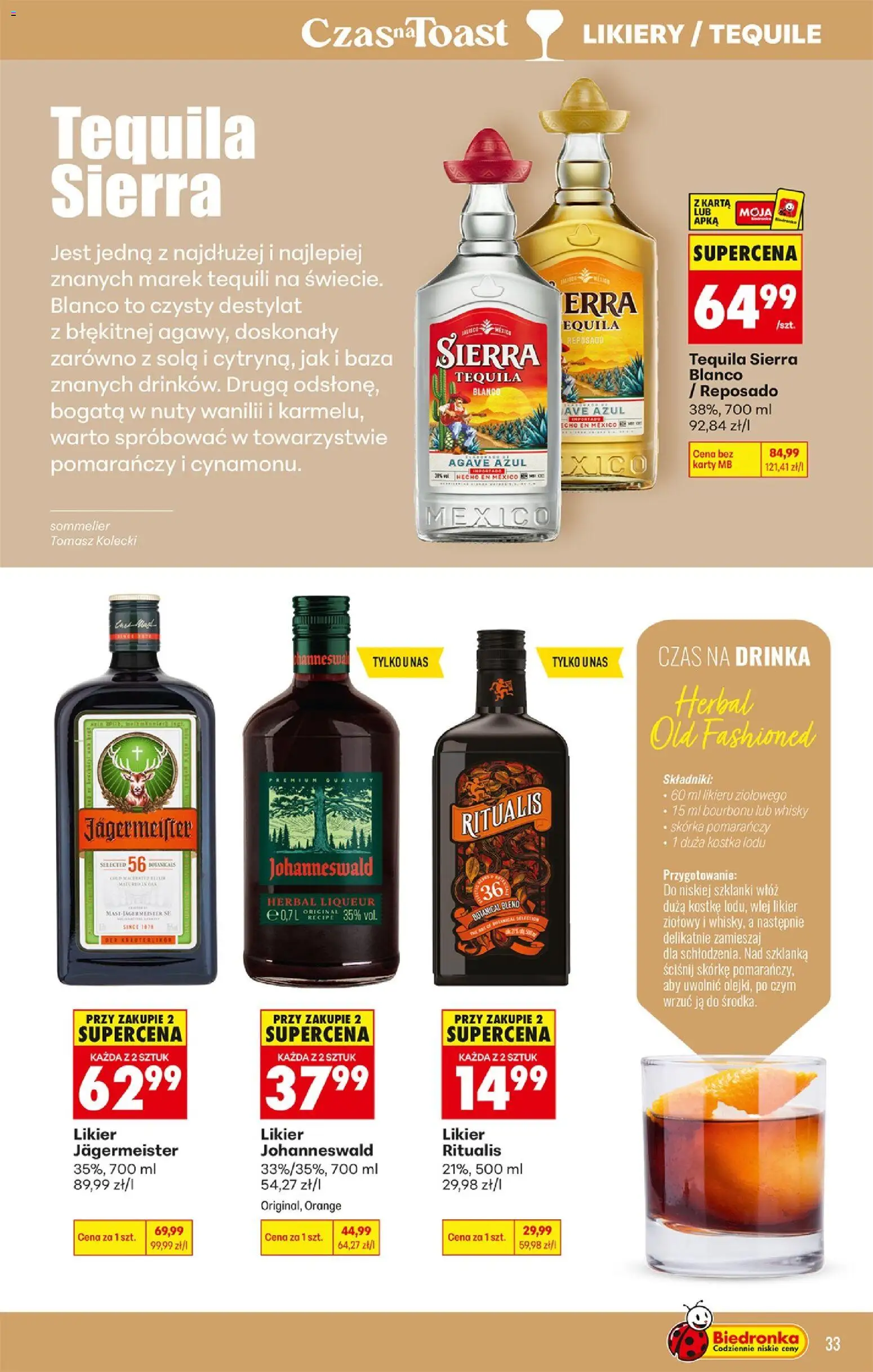 Biedronka gazetka - Czas na toast od 15.06.2026 | Strona: 35 | Produkty: Szklanka, Karta, Tequila Sierra, Szklanki