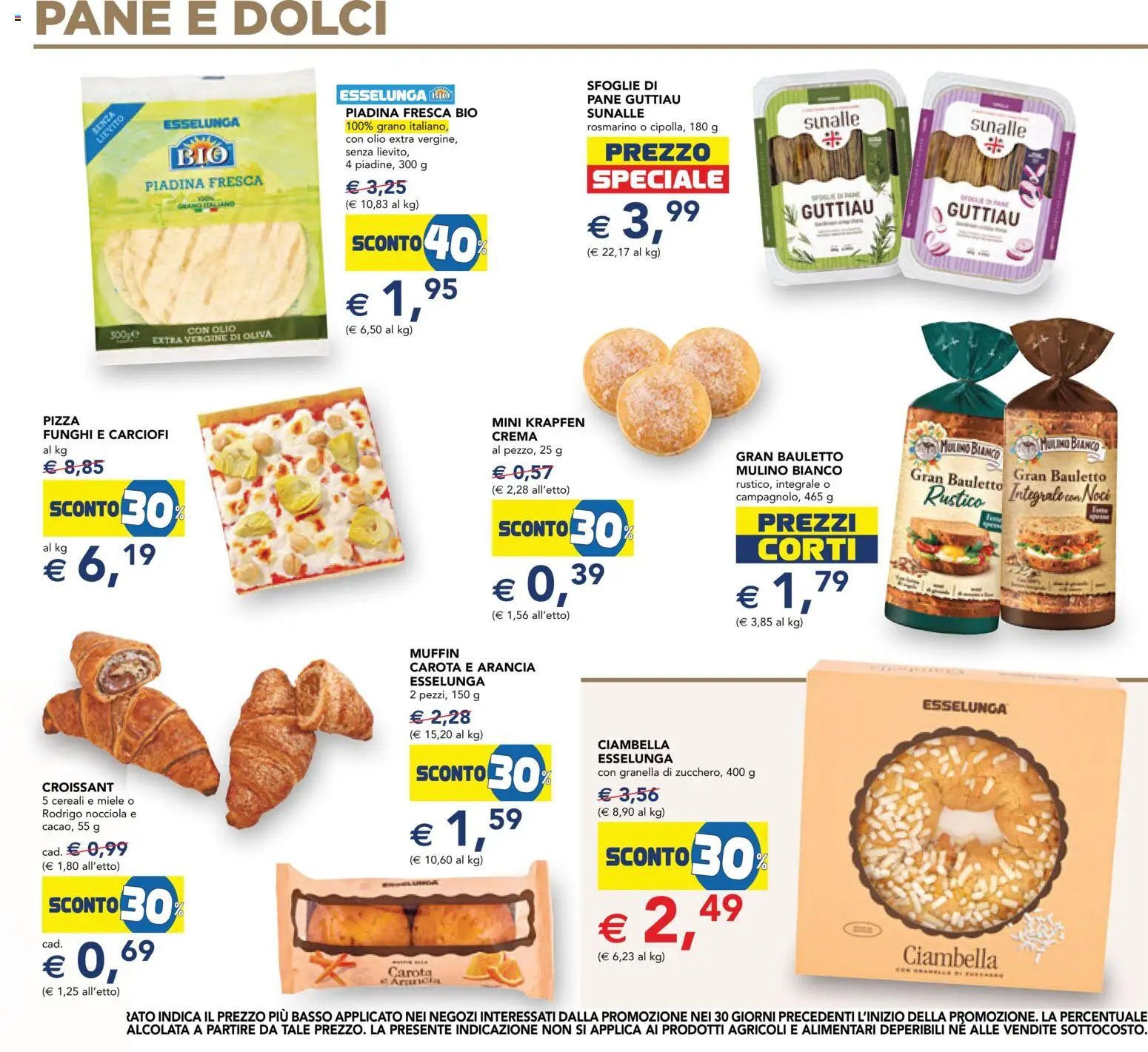 Volantino Esselunga S del 08/10/2026 | Pagina: 20 | Prodotti: Pane, Carota, Funghi, Arancia