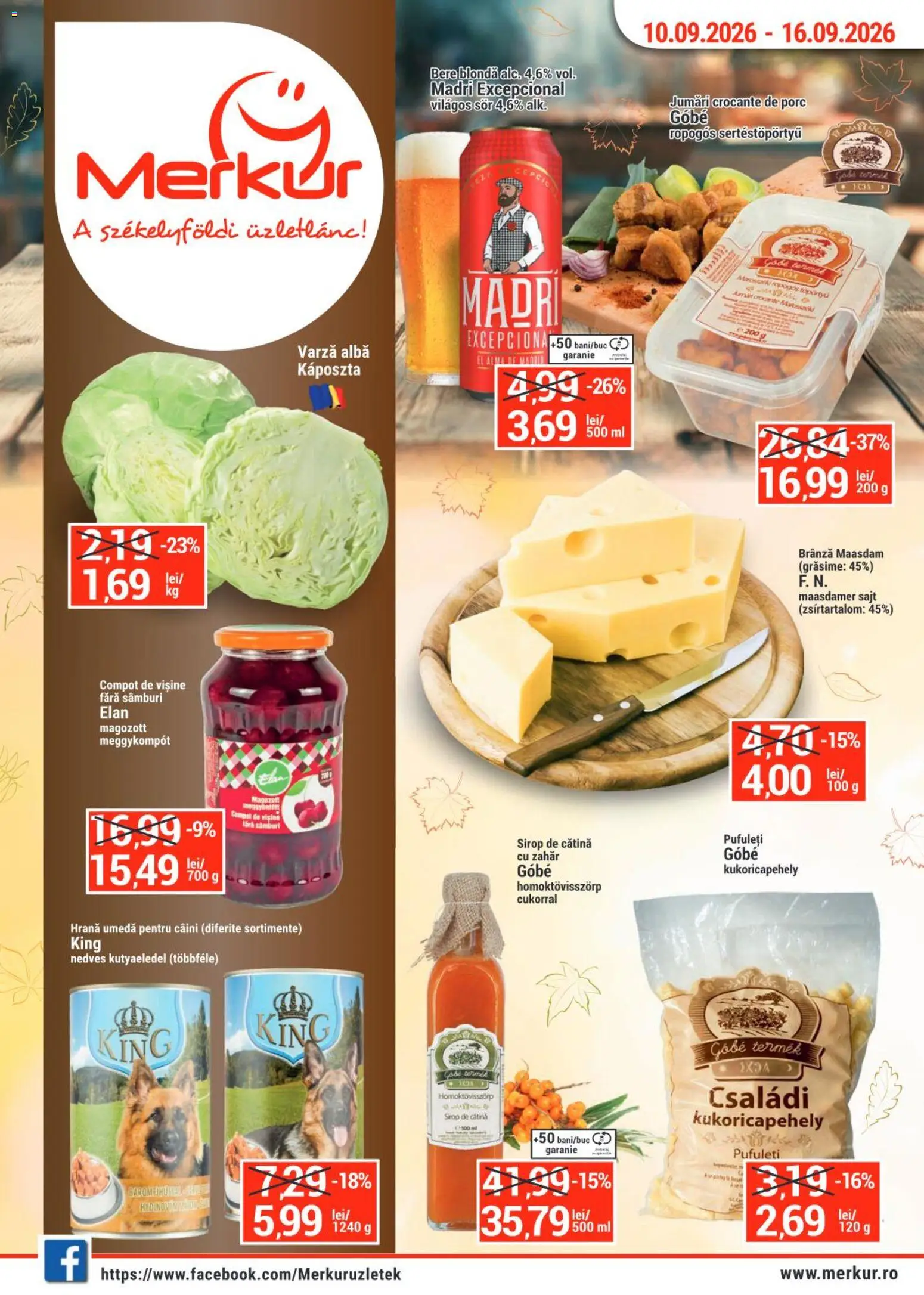 Noul catalog Merkur – valabil de la 10.09.2026 | Pagină: 1 | Produse: Brânză, Bere, Compot, Zahăr