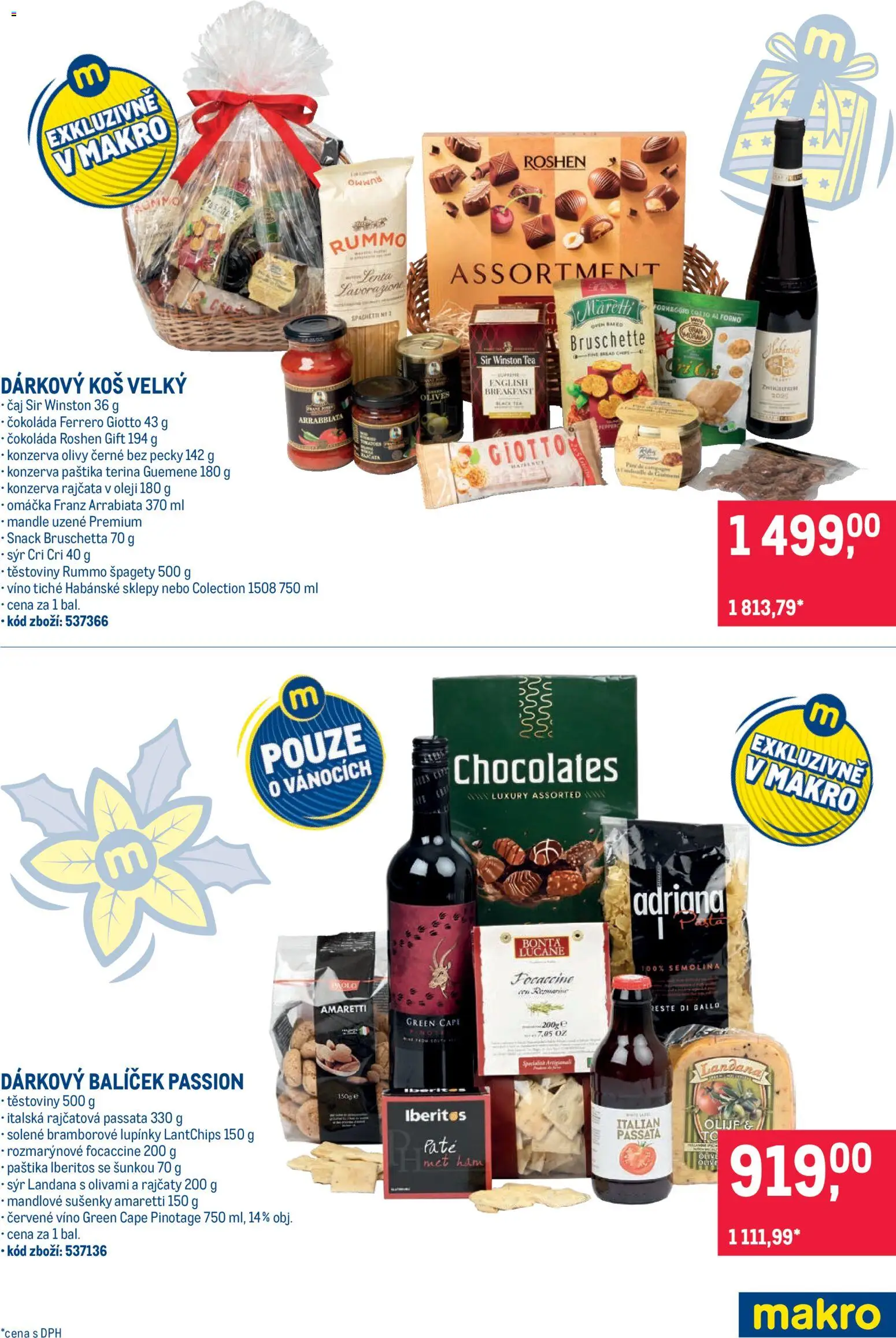 Makro leták - Vánoční balíčky od 21.10.2026 | Strana: 2 | Produkty: Olivy, Koš, Sušenky, Paštika