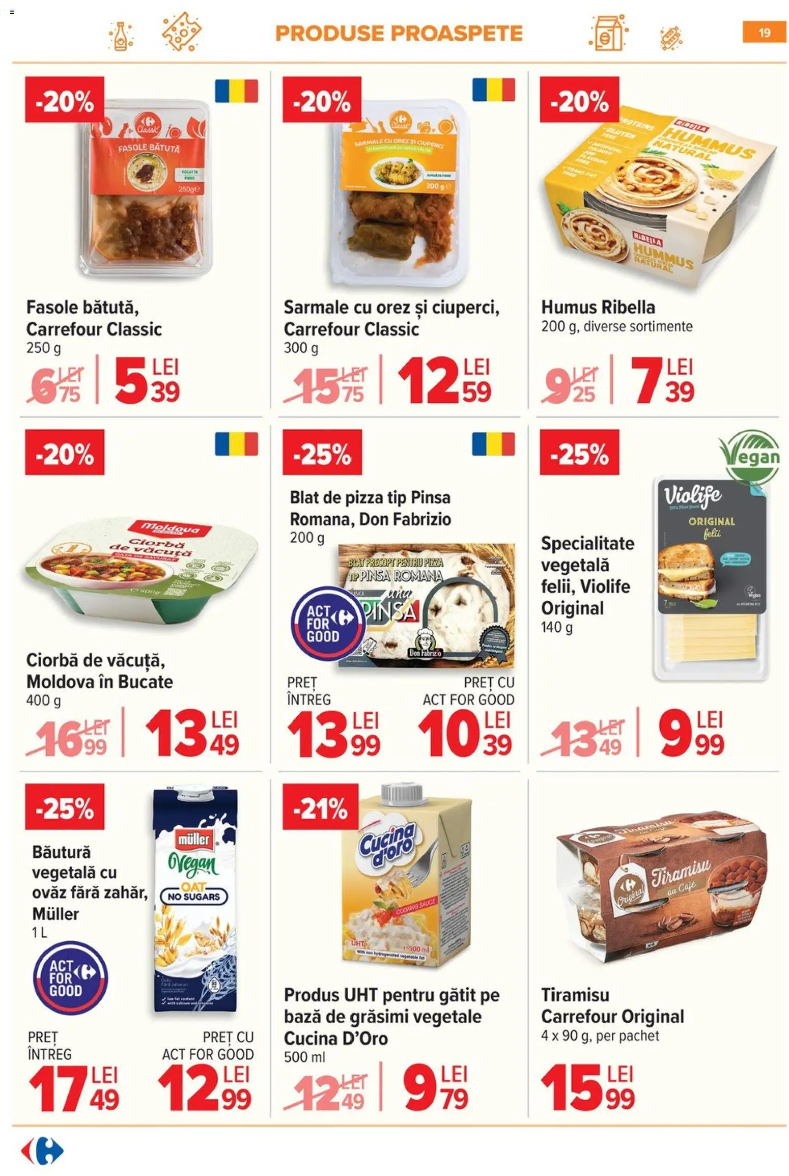 Noul catalog Carrefour – valabil de la 10.06.2026 | Pagină: 19 | Produse: Tiramisu, Pizza, Orez, Humus