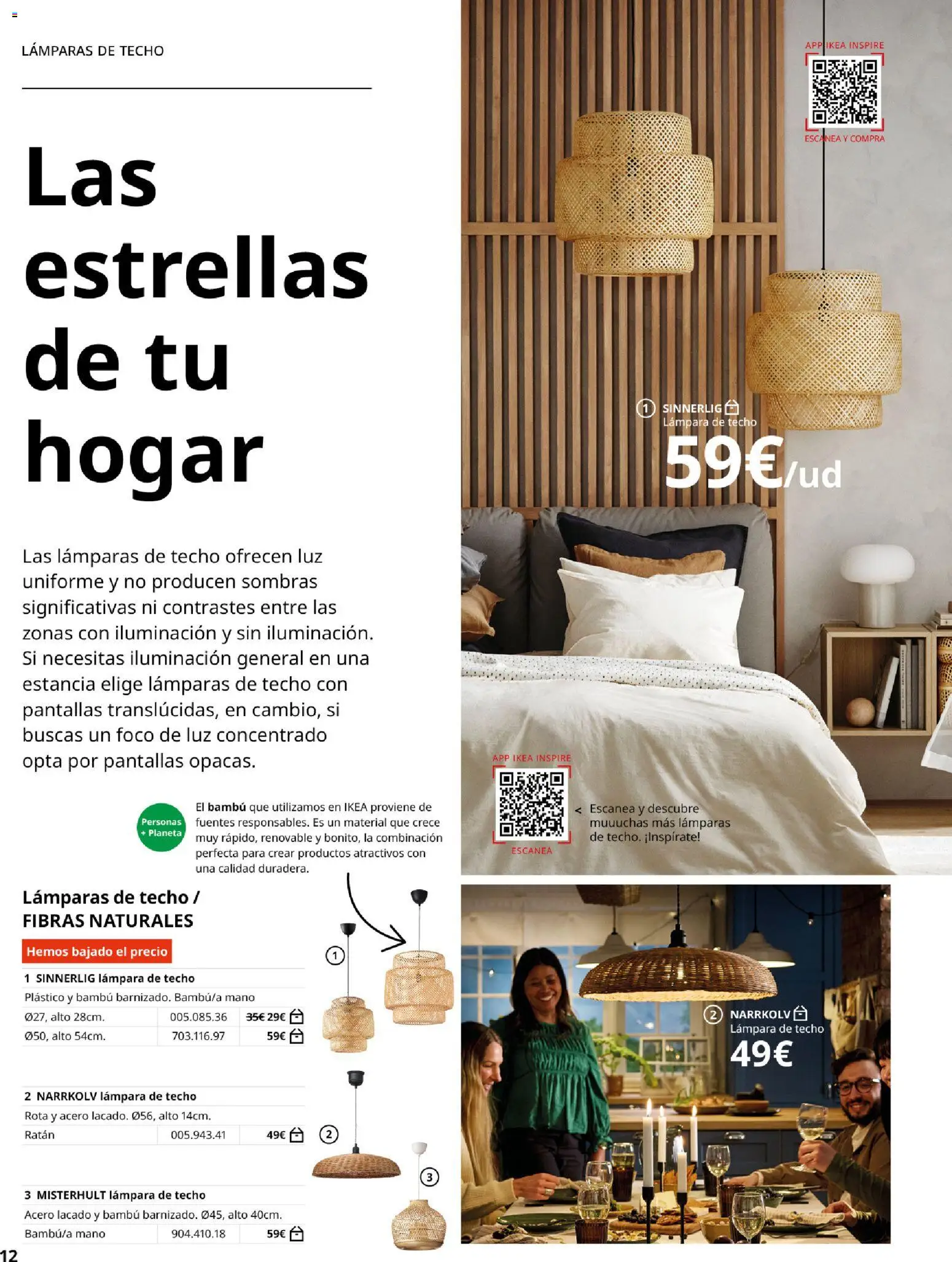 Catálogo IKEA Iluminación y hogar inteligente │ válido desde el 06.03.2026 | Página: 12 | Productos: General, Lámpara de techo, Galette de chaise, Απορρυπαντικό ρούχων σε σκόνη