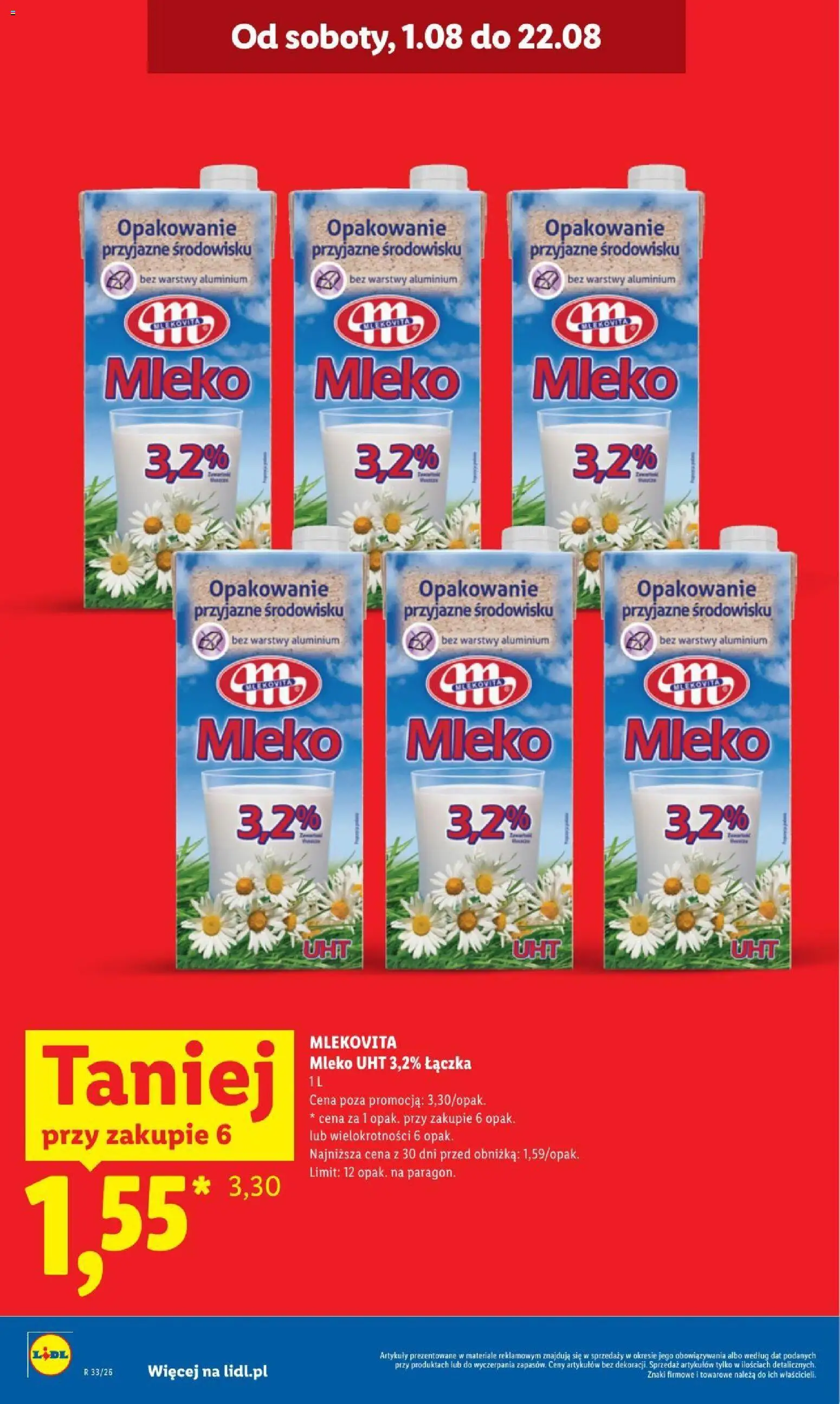Lidl gazetka od 12.08.2026 | Strona: 18 | Produkty: Mleko, Mleko UHT