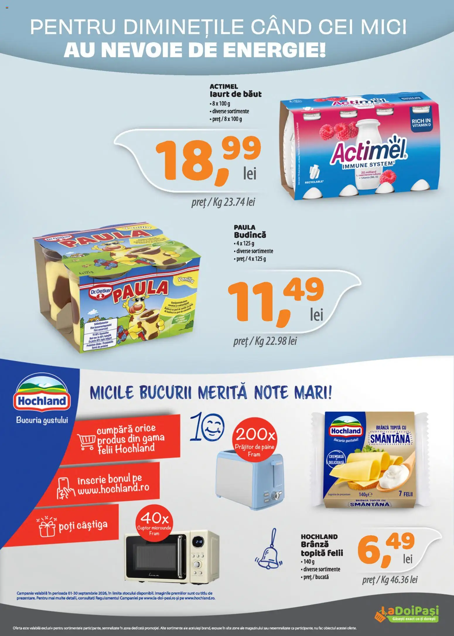 Noul catalog LaDoiPași – valabil de la 16.09.2026 | Pagină: 2 | Produse: Proteine, Brânză, Ciocolată, Smântână